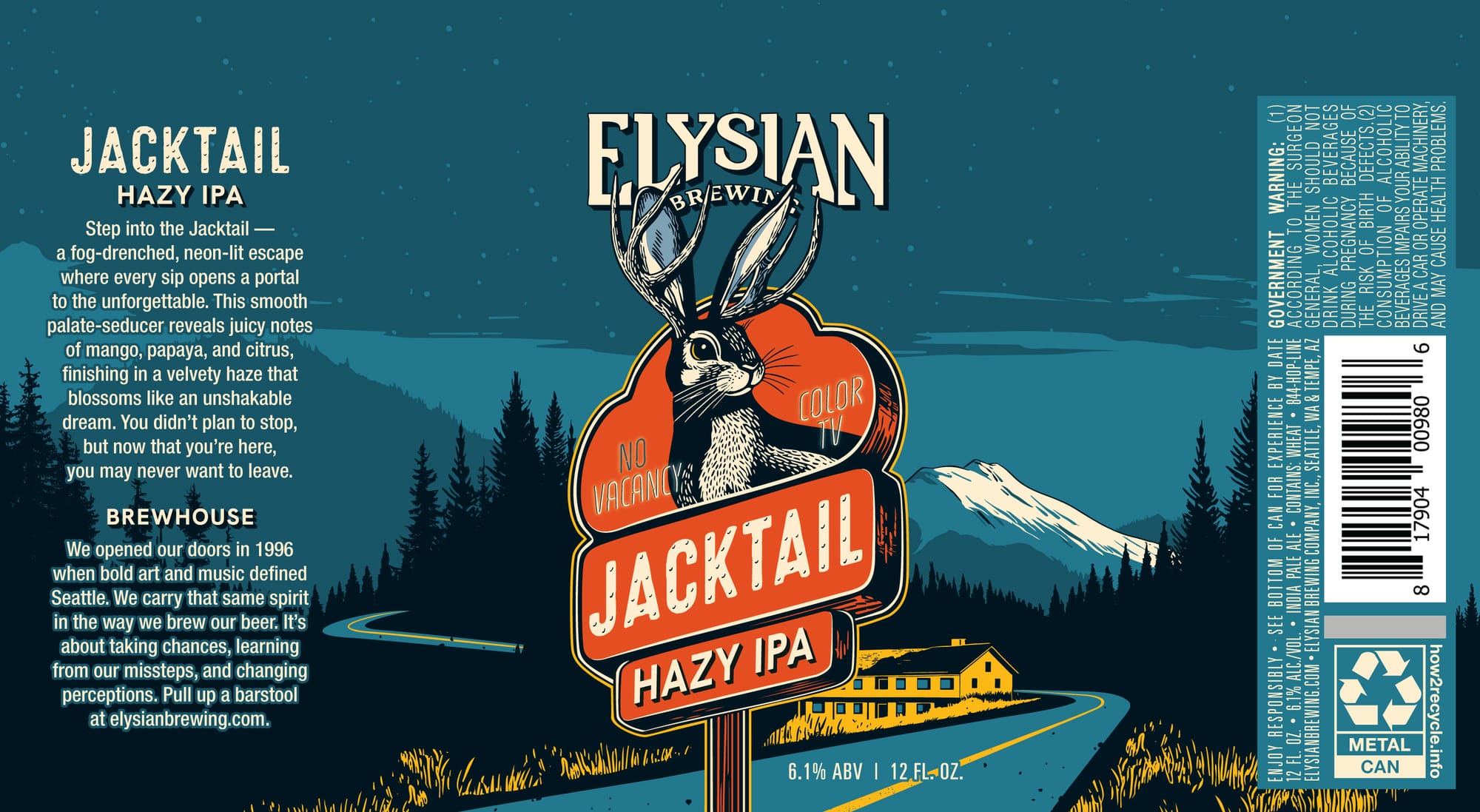 Jacktail Hazy IPA by Elysian Brewing - beer label
