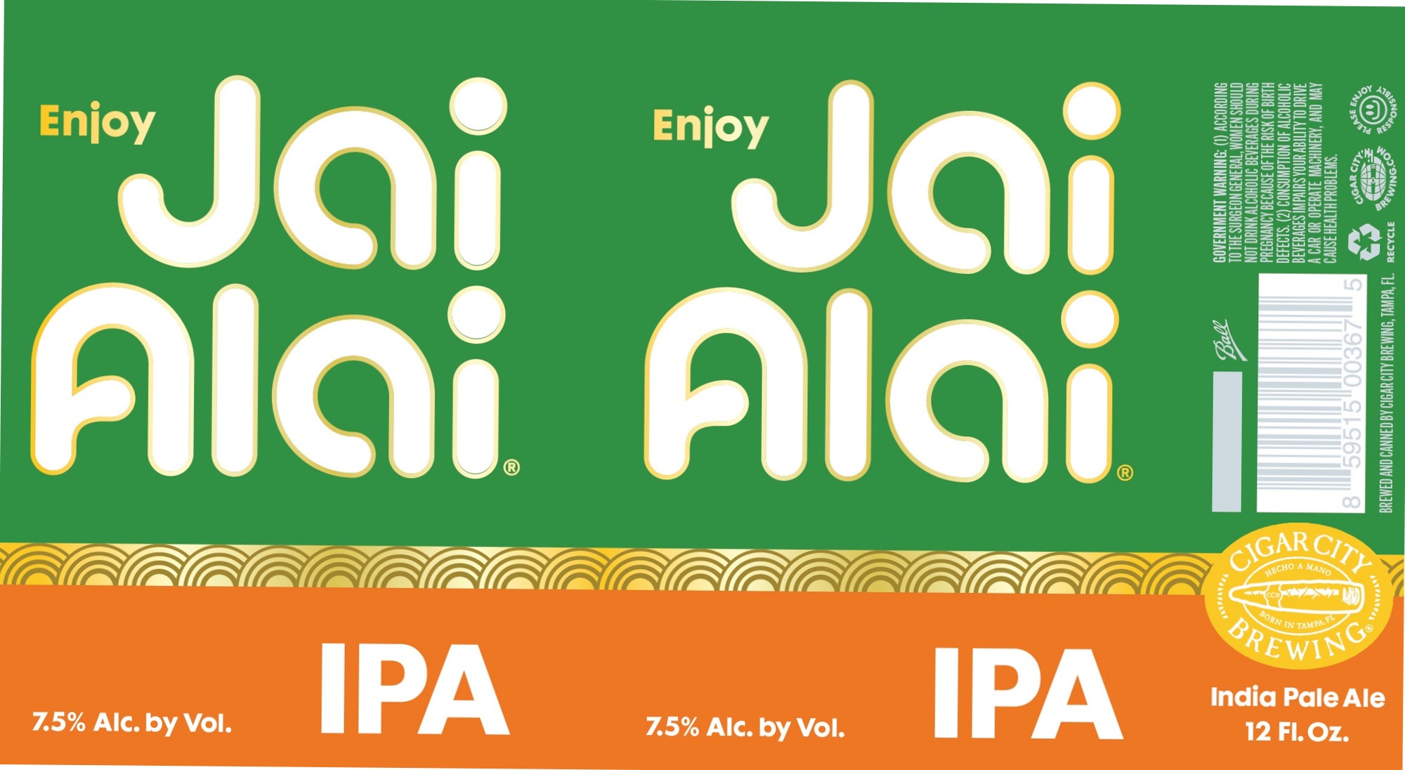 Jai Alai IPA by Cigar City Brewing - beer label