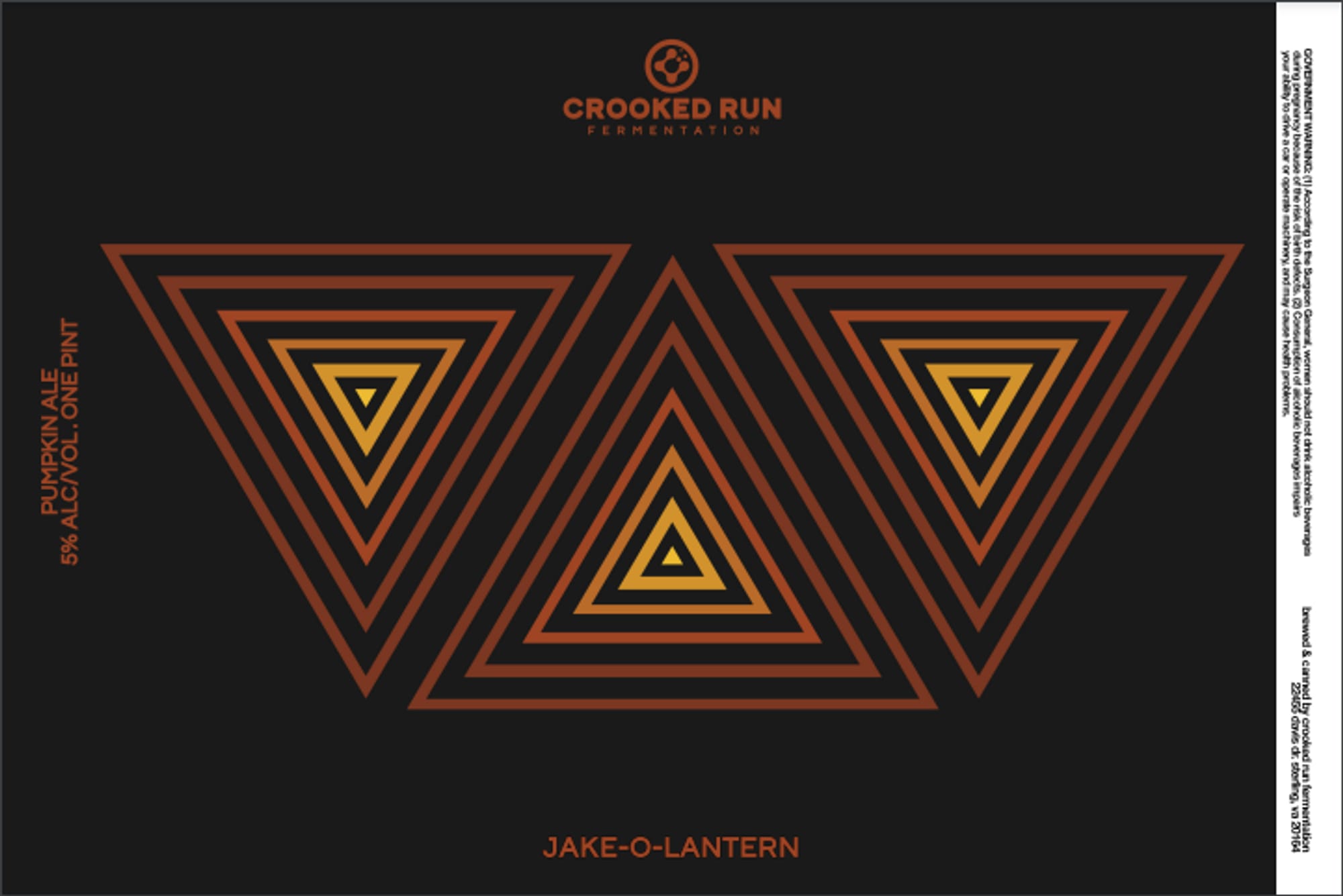 Jake-O-Lantern by Crooked Run Fermentation - beer label