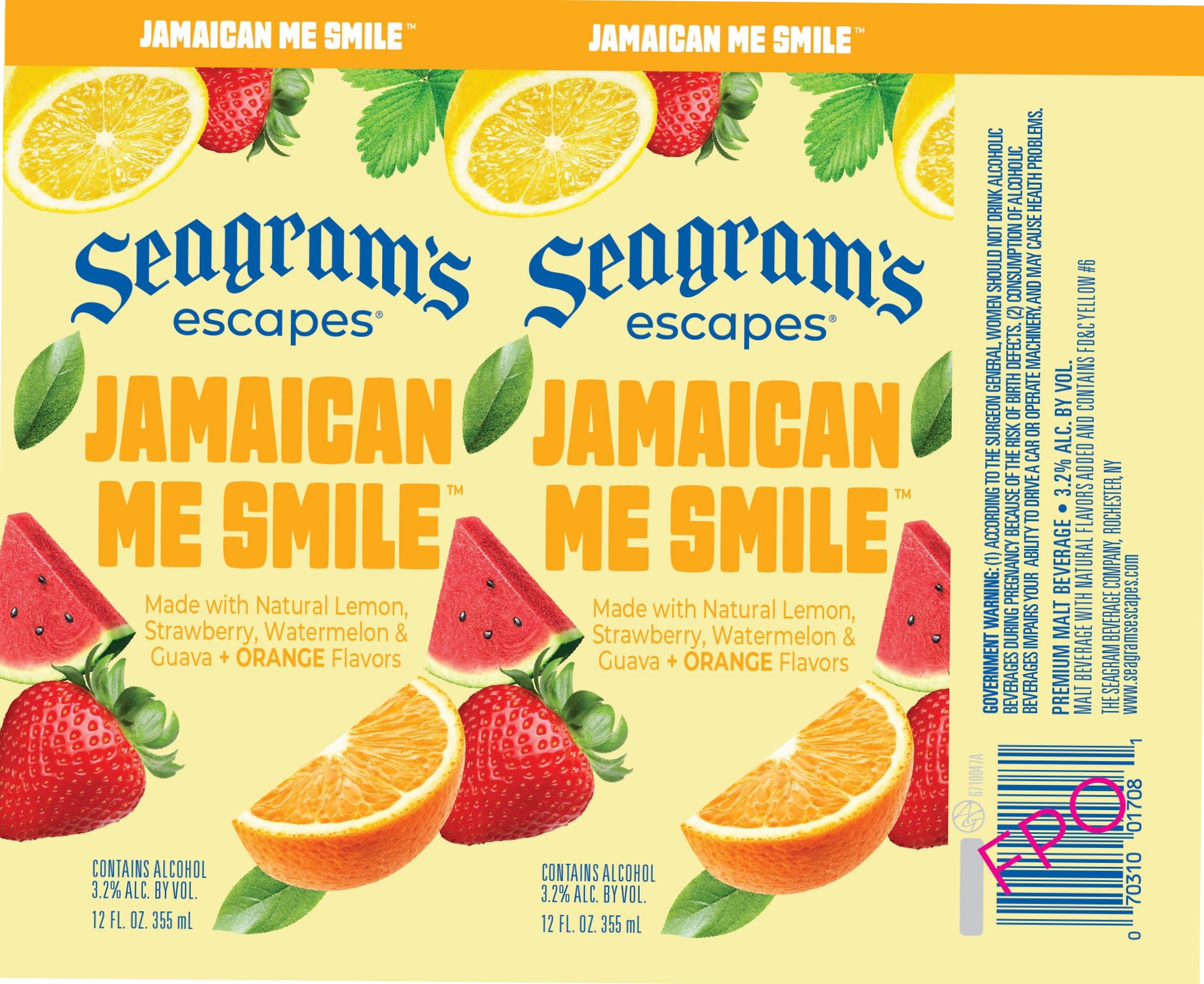 Jamaican Me Smile by Seagram's Escapes - beer label
