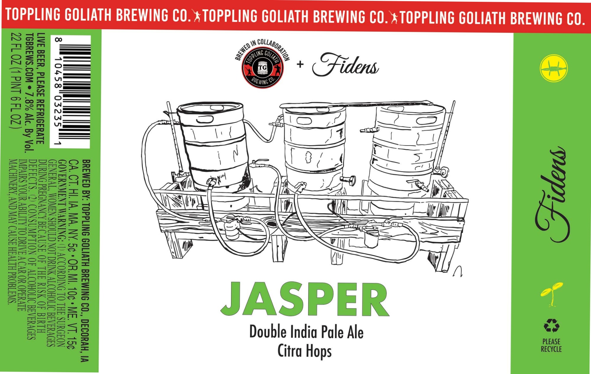 Jasper by Toppling Goliath Brewing Co. - beer label