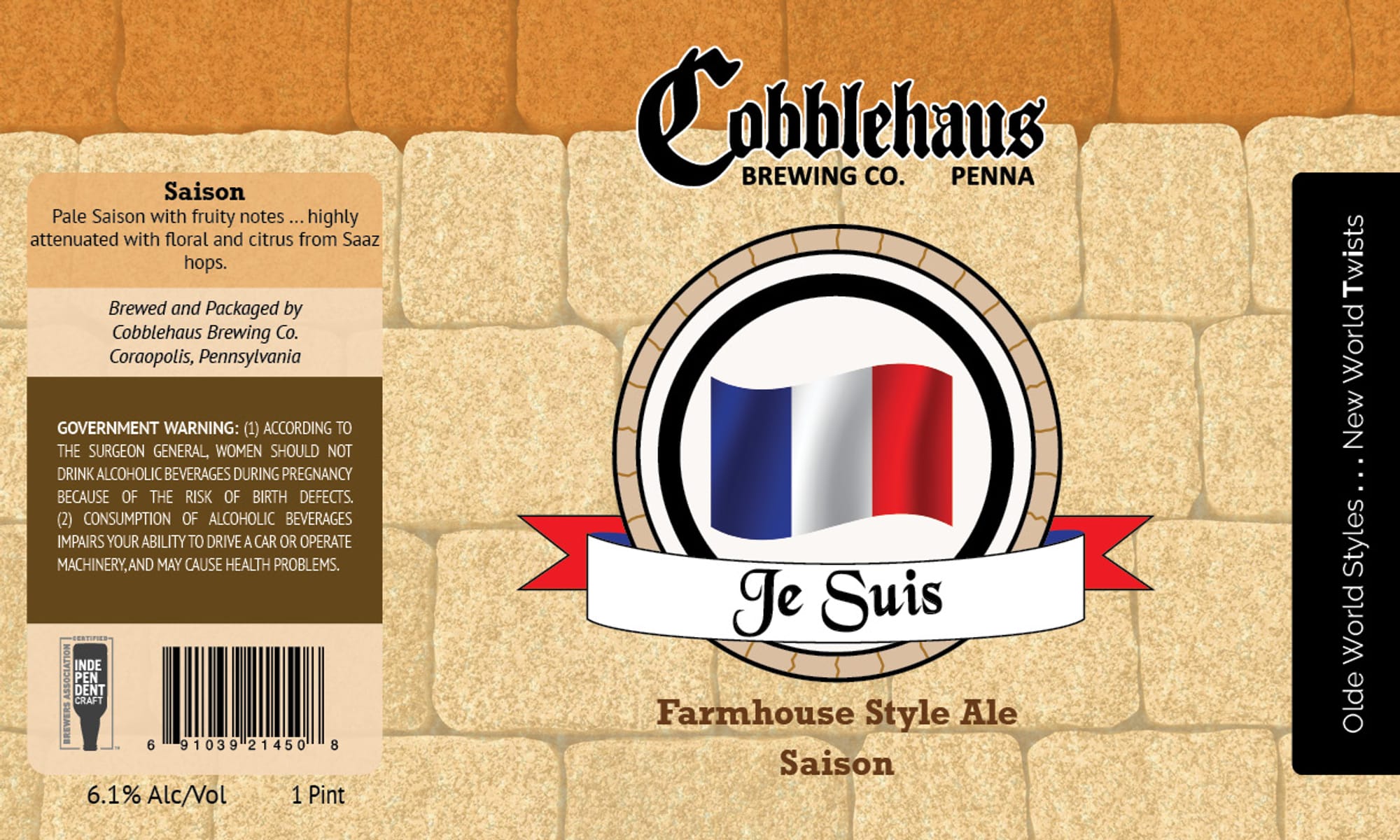 Je Suis by Cobblehaus Brewing Co. - beer label