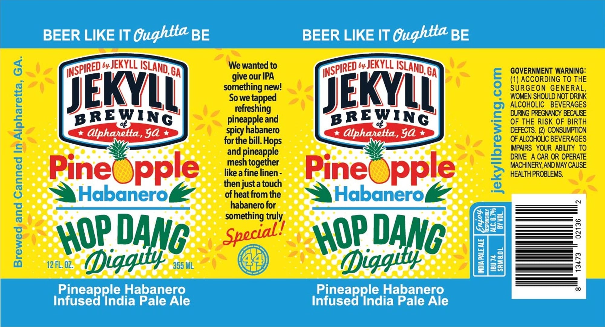 Pineapple Habanero Hop Dang Digger by Jekyll Brewing - beer label