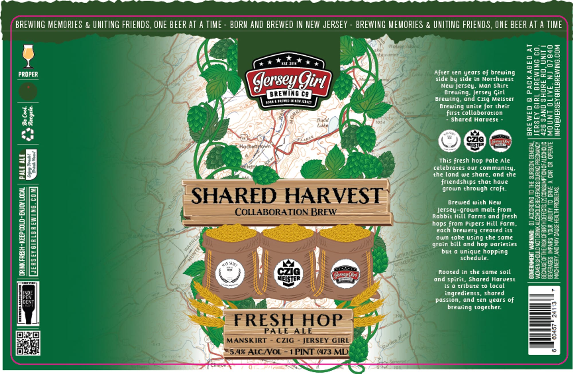 Shared Harvest by Jersey Girl Brewing Co. - beer label