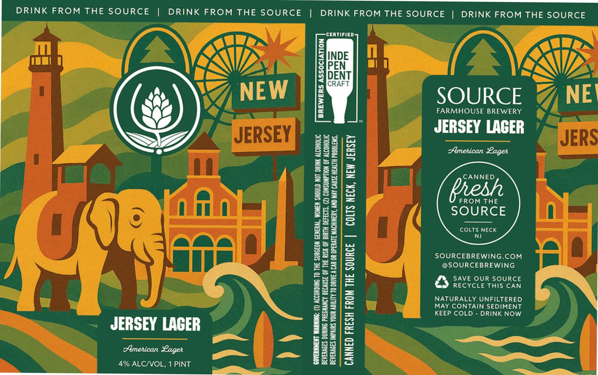 Jersey Lager by Source Brewing - beer label