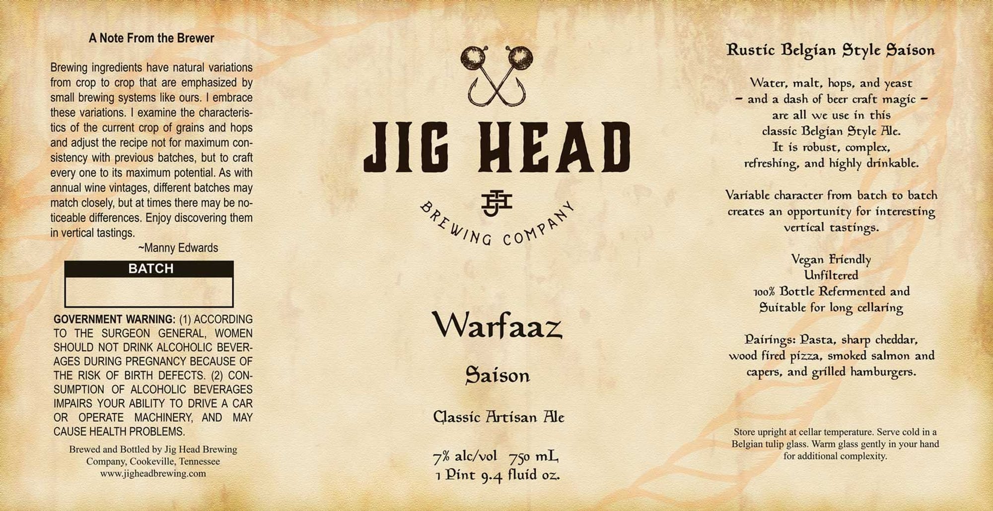 Warfaaz by Jig Head Brewing Company - beer label