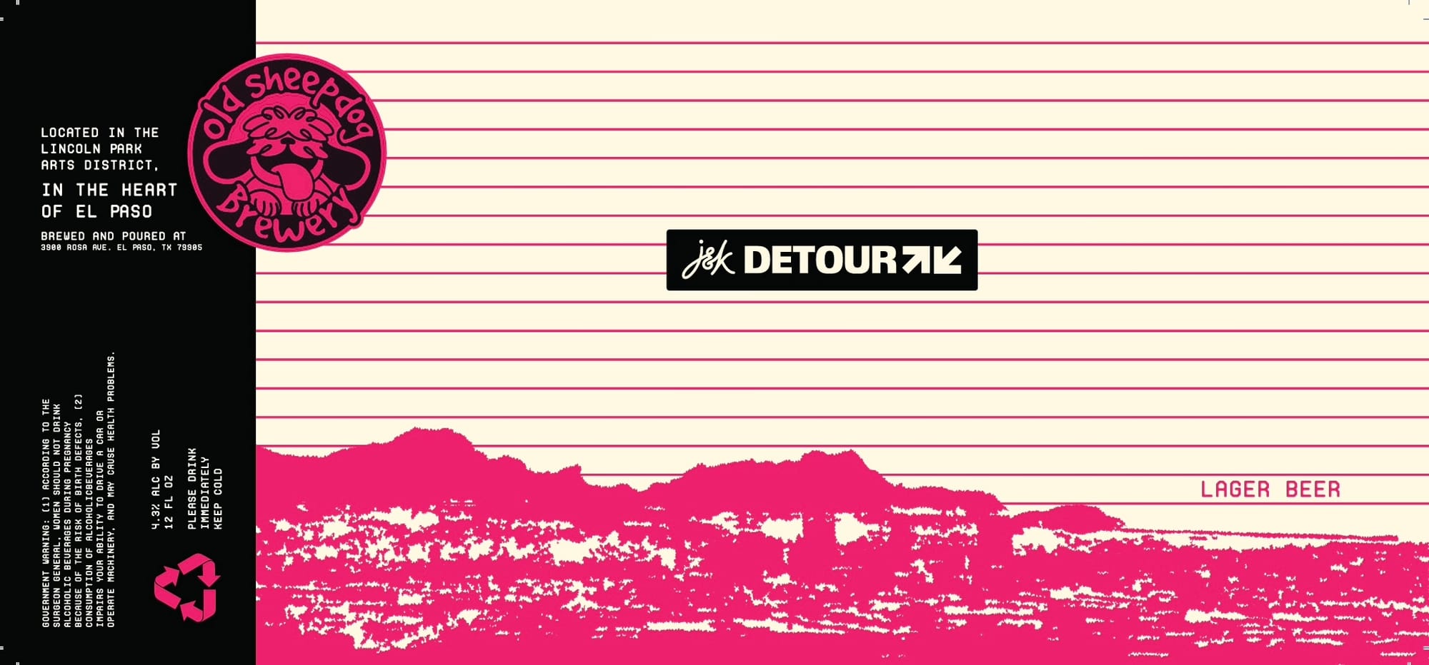 J&K DETOUR by OLD SHEEPDOG BREWERY - beer label