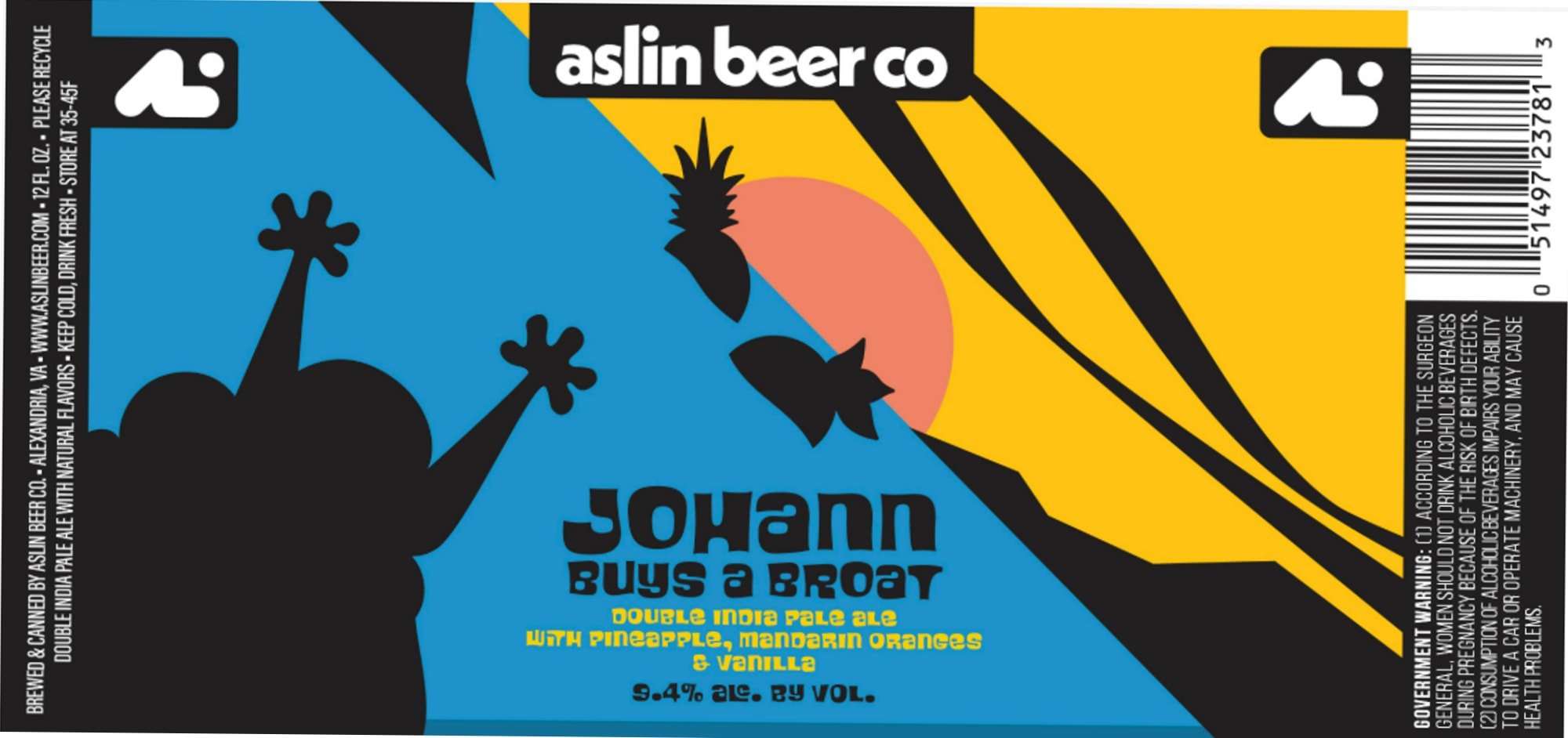 Johann Buys a Broat by Aslin Beer Co. - beer label
