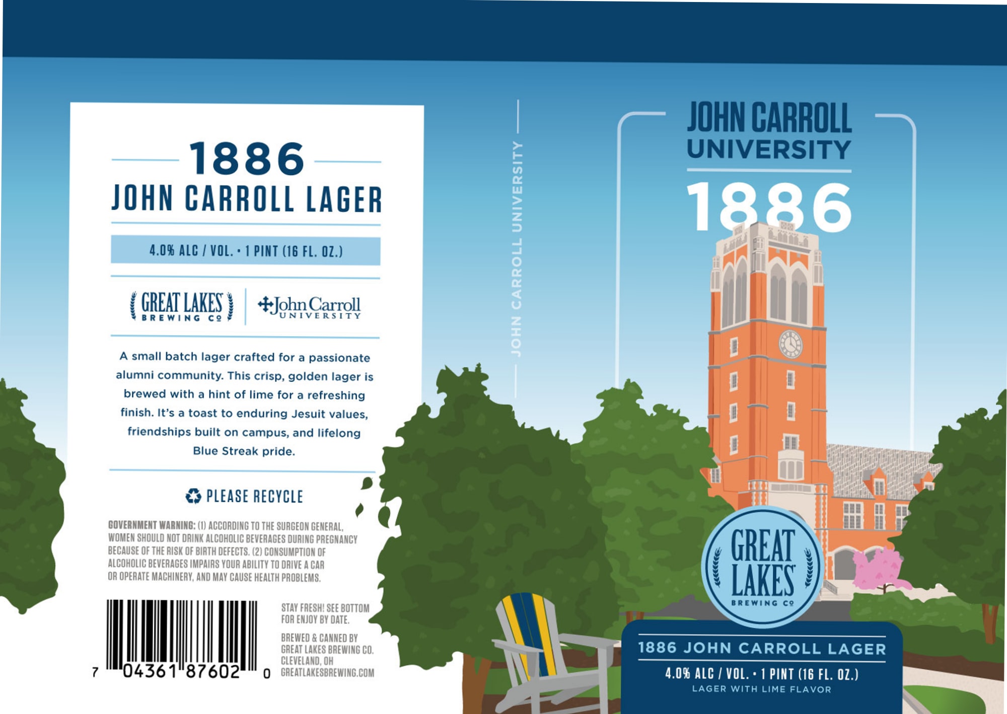 John Carroll Lager by Great Lakes Brewing Co. - beer label
