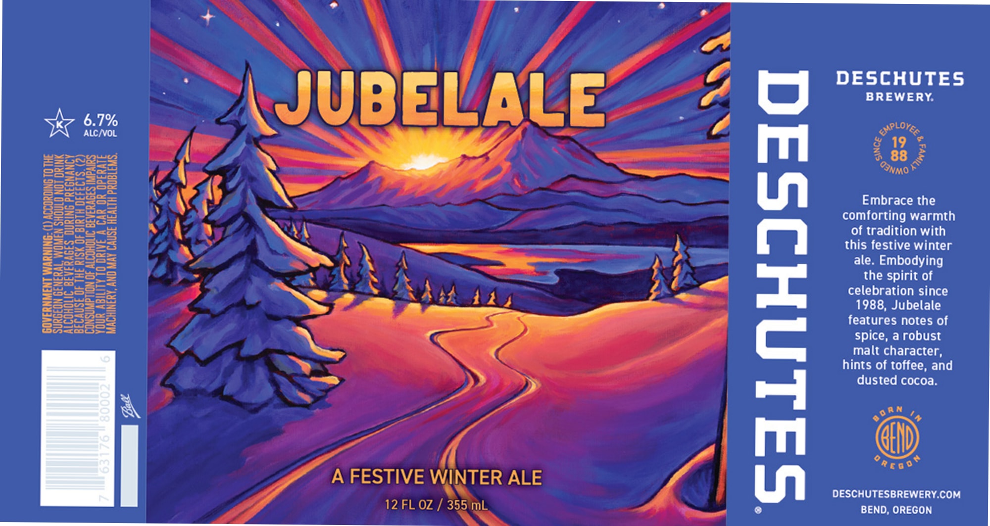 Jubelale by Deschutes Brewery - beer label