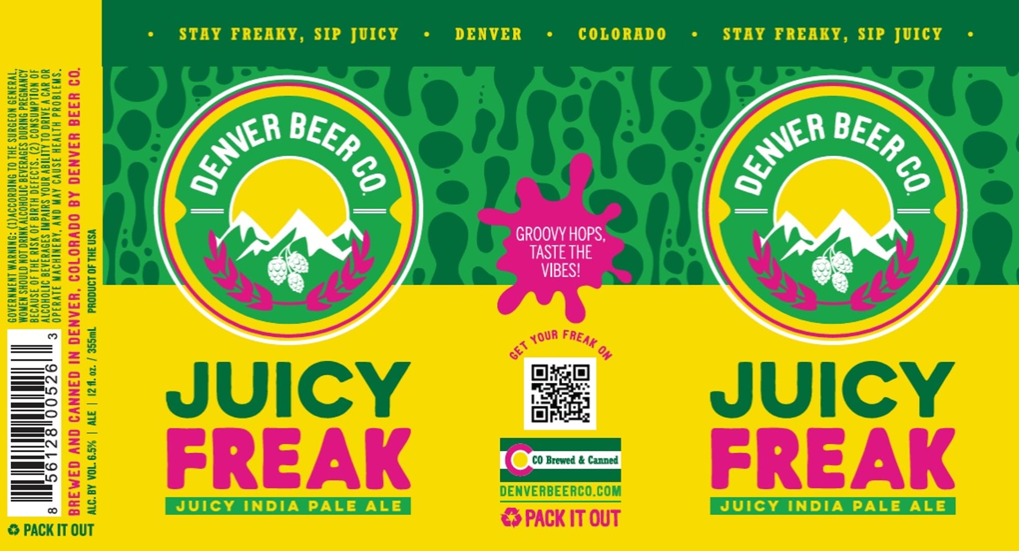 Juicy Freak by Denver Beer Co. - beer label