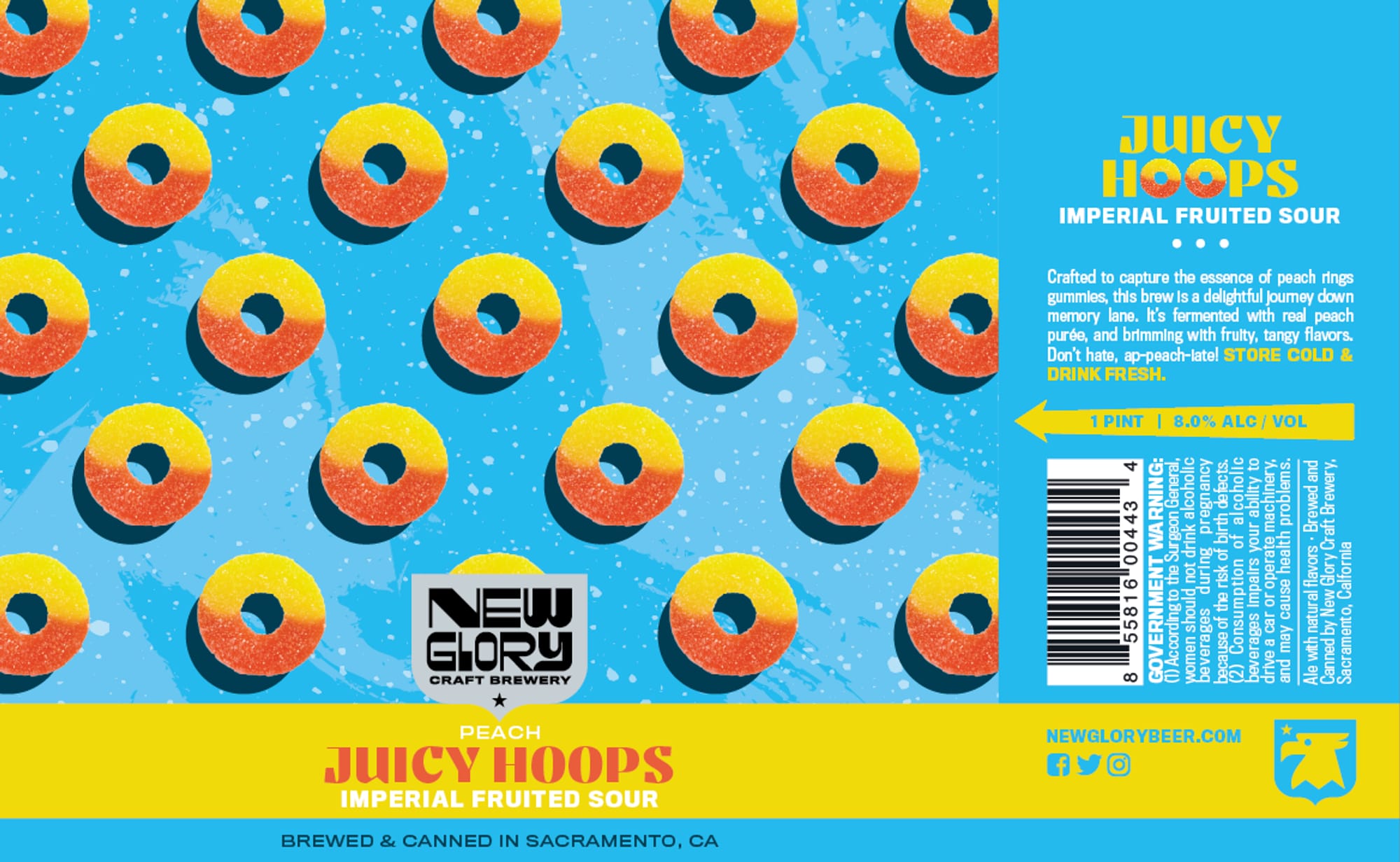 Juicy Hoops by New Glory Craft Brewery - beer label