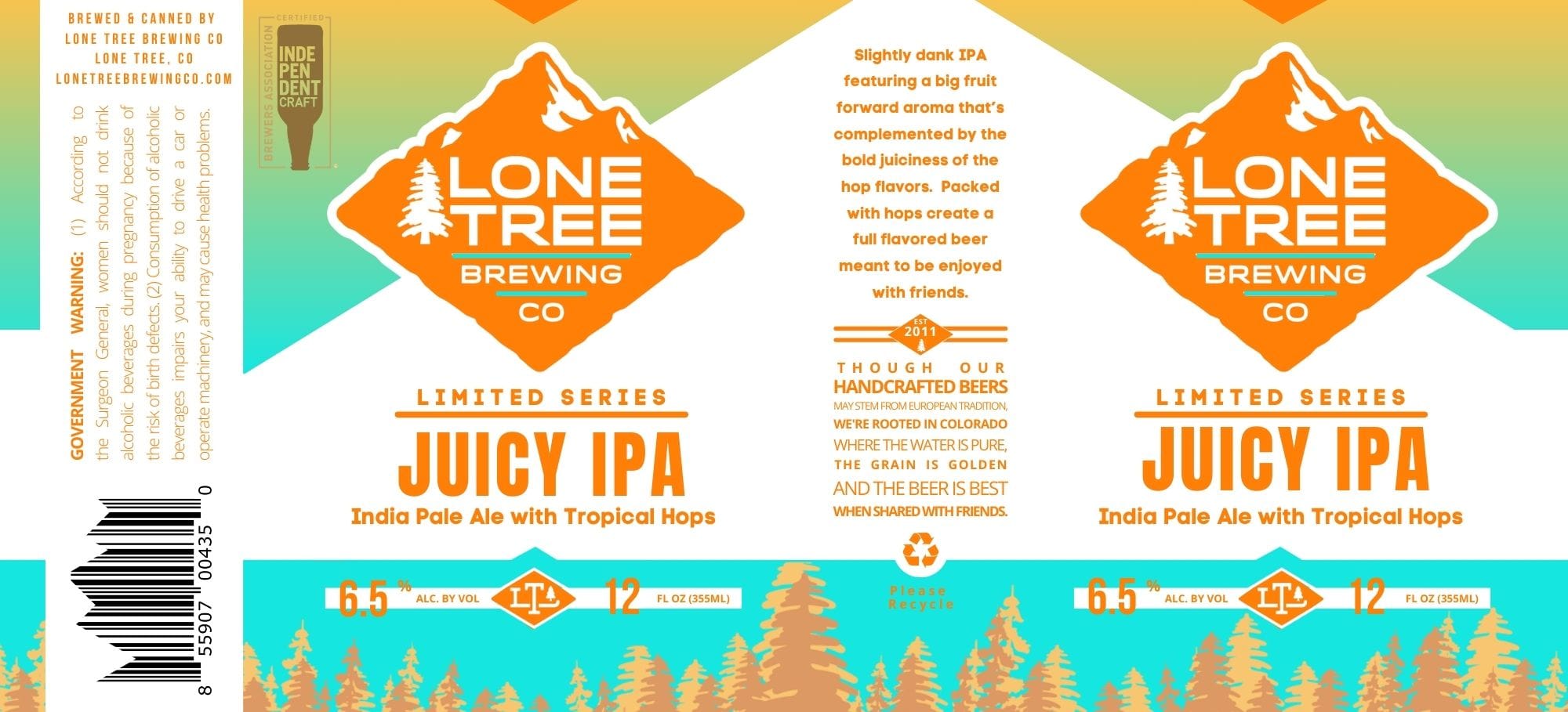 Juicy IPA by Lone Tree Brewing Co. - beer label