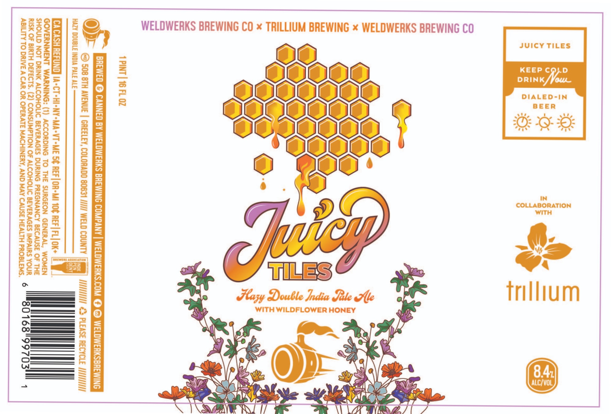 Juicy Tiles by WeldWerks Brewing Co. - beer label