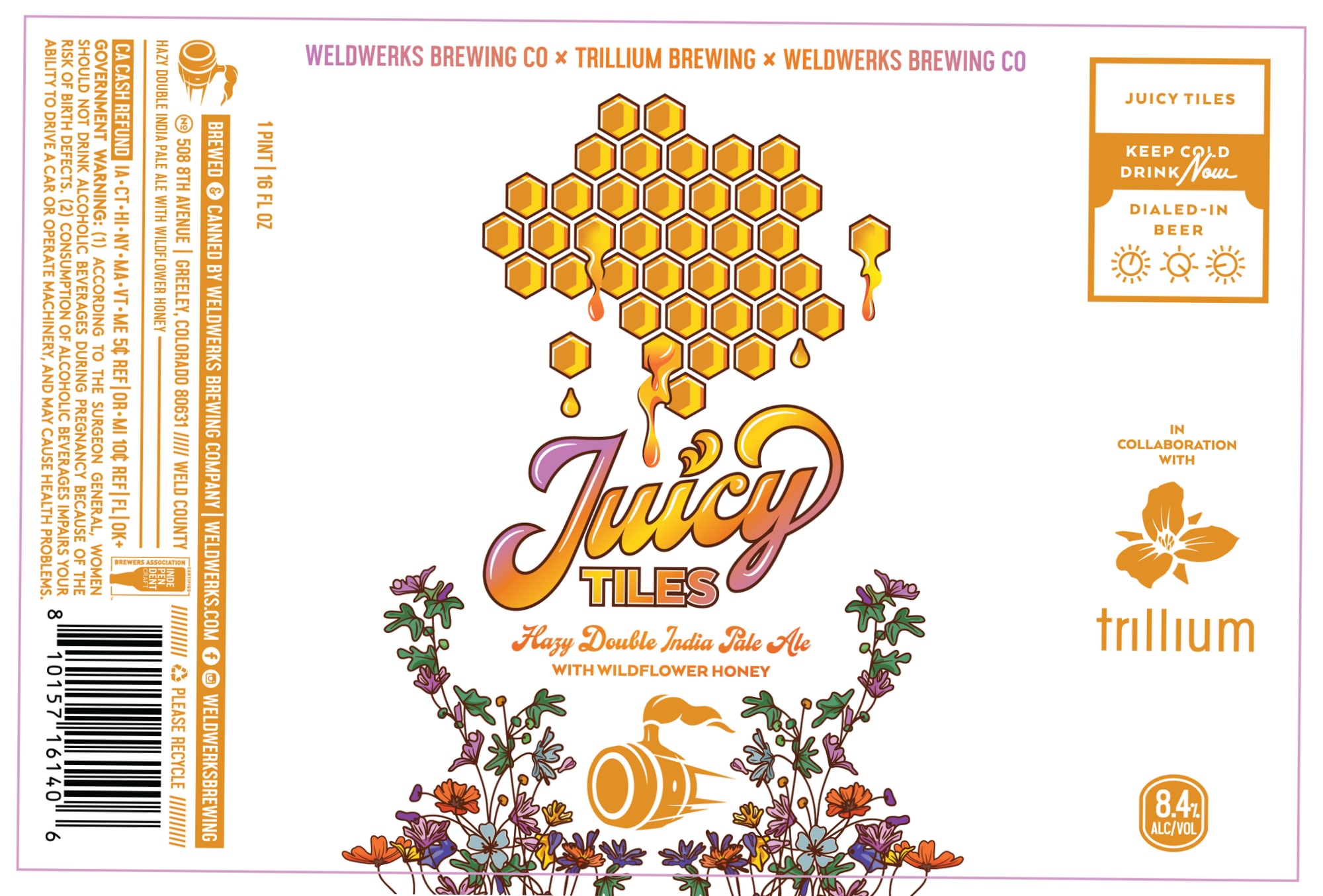 Juicy Tiles by Weldwerks Brewing & Trillium Brewing - beer label