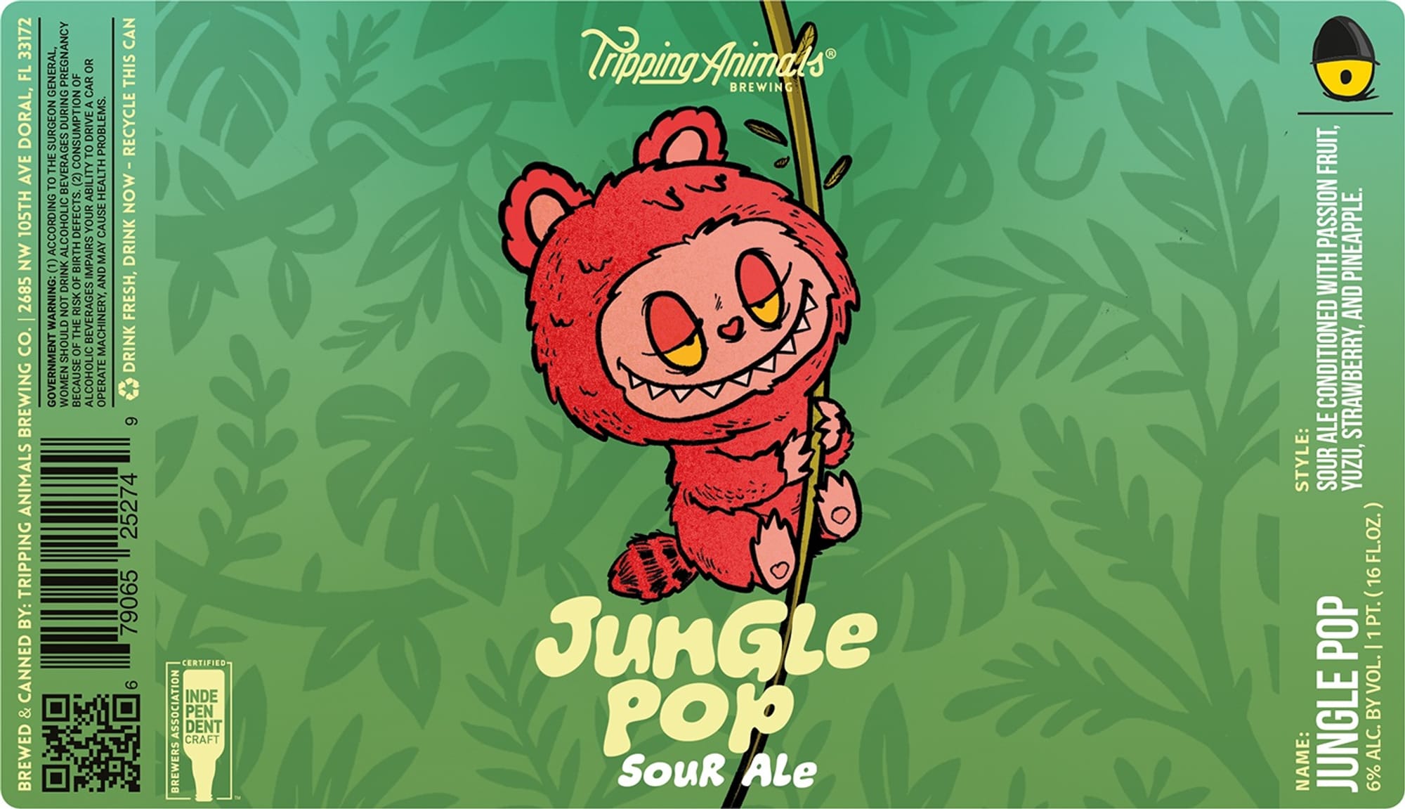 JUNGLE POP by TRIPPING ANIMALS BREWING - beer label