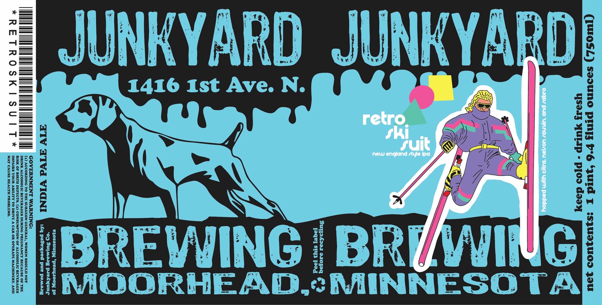 Retro Ski Suit by Junkyard Brewing - beer label