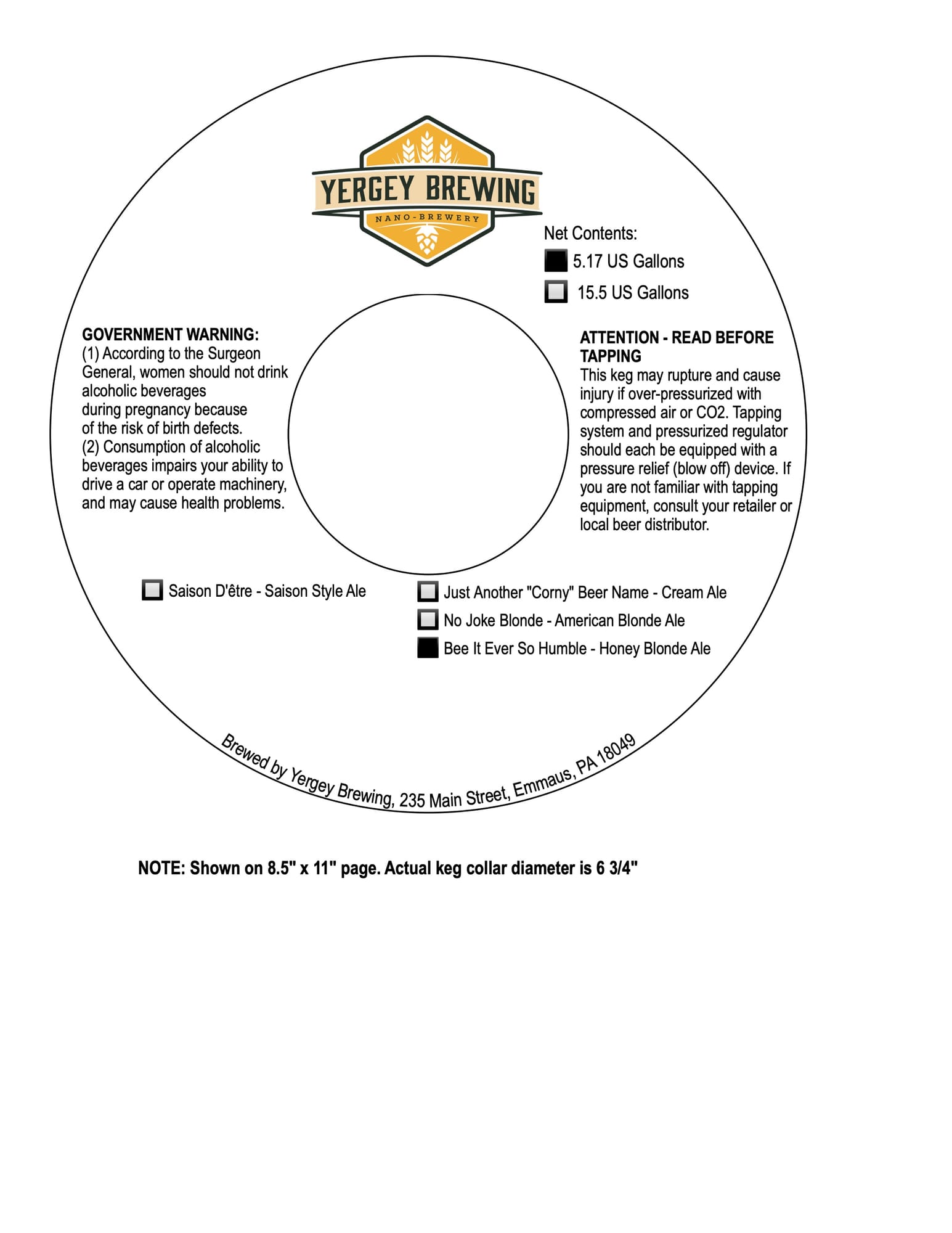 Just Another ‘Corny’ Beer Name - Cream Ale by Yergey Brewing - beer label