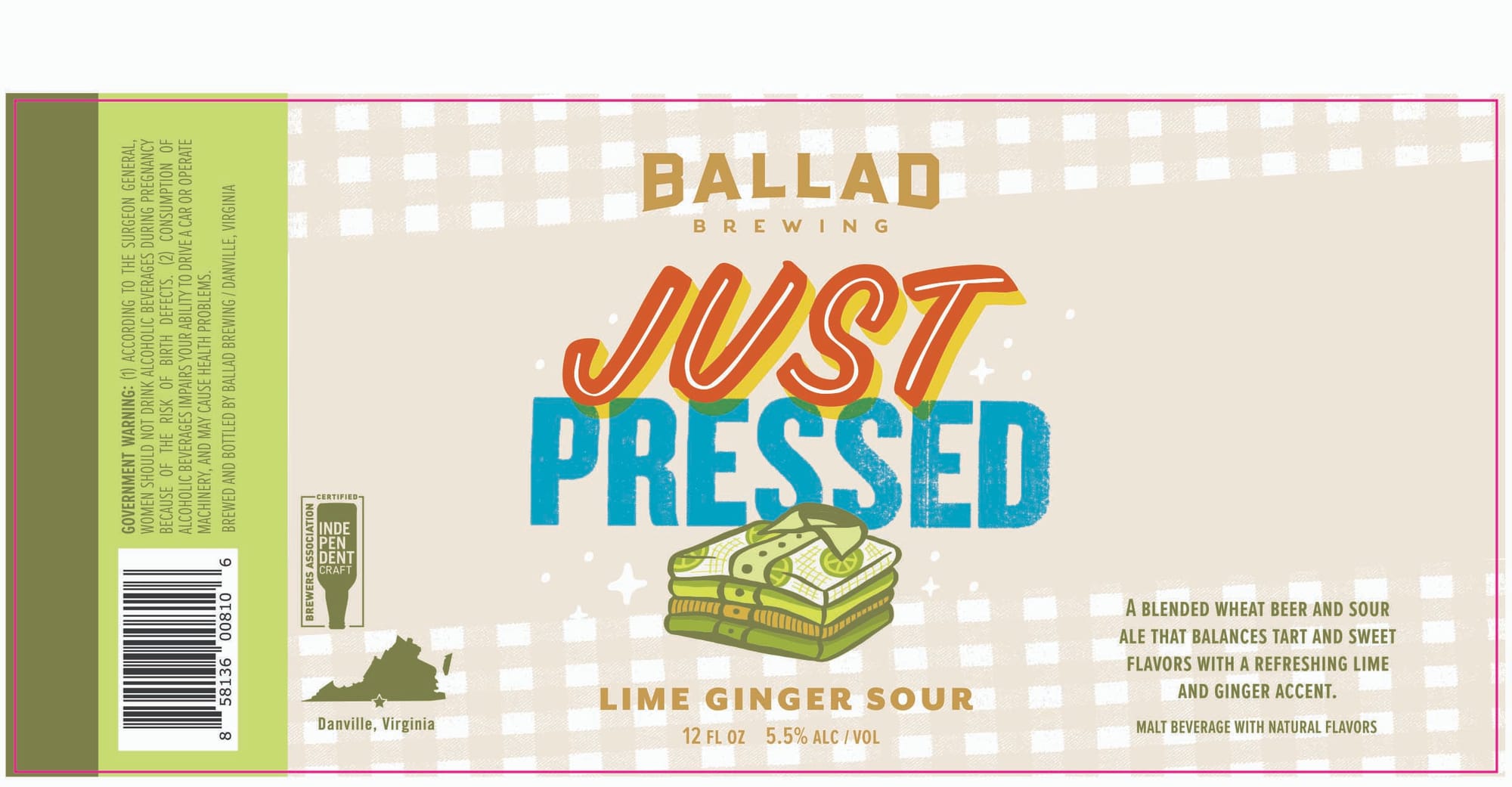 Just Pressed by Ballad Brewing - beer label