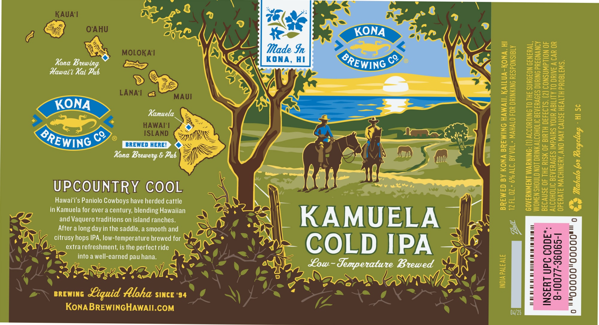 Kamuela Cold IPA by Kona Brewing Co. - beer label