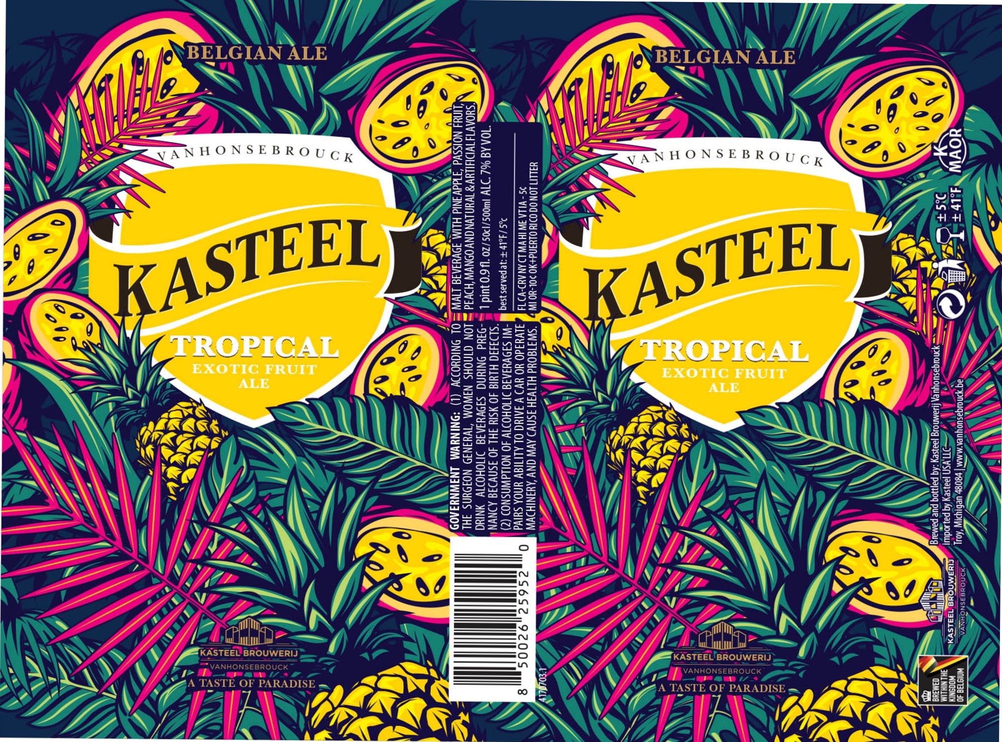 Kasteel Tropical by Brouwerij Van Honsebrouck - beer label