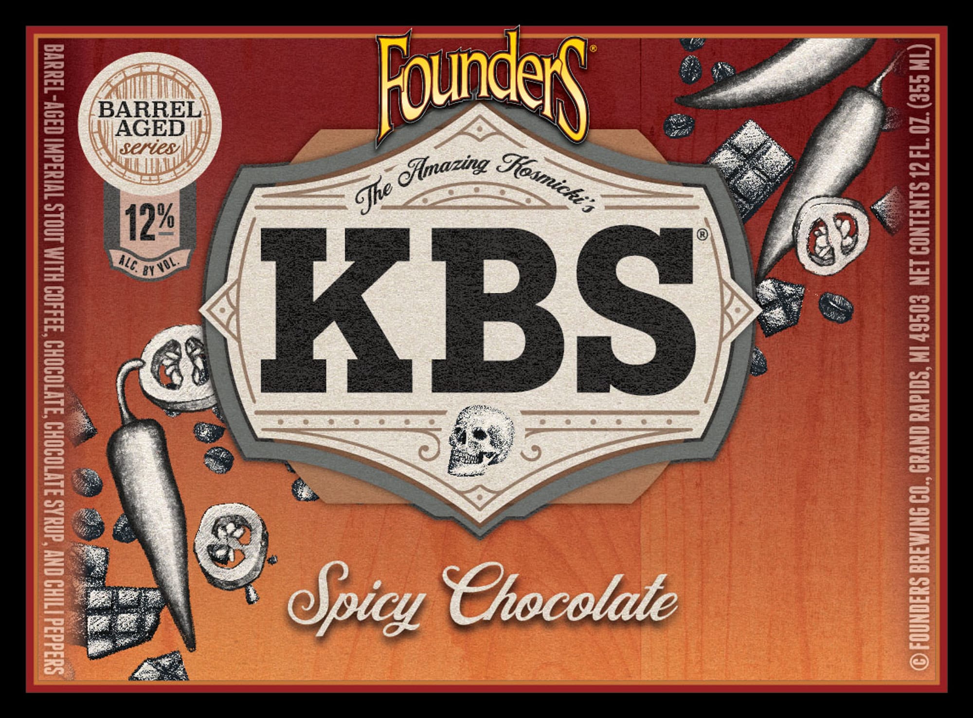 KBS Spicy Chocolate by Founders Brewing Co. - beer label