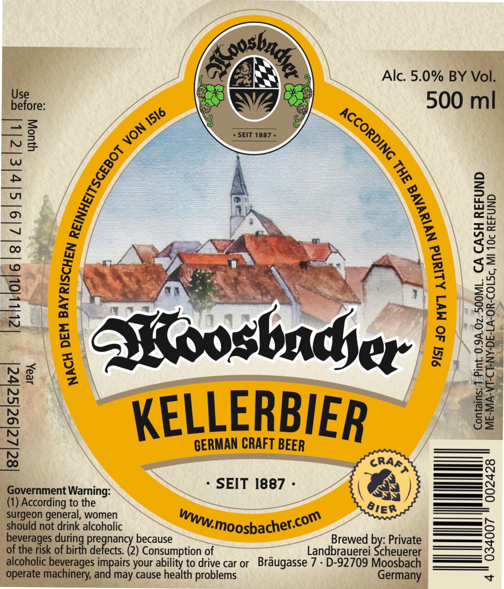 Kellerbier by Koošbacher - beer label