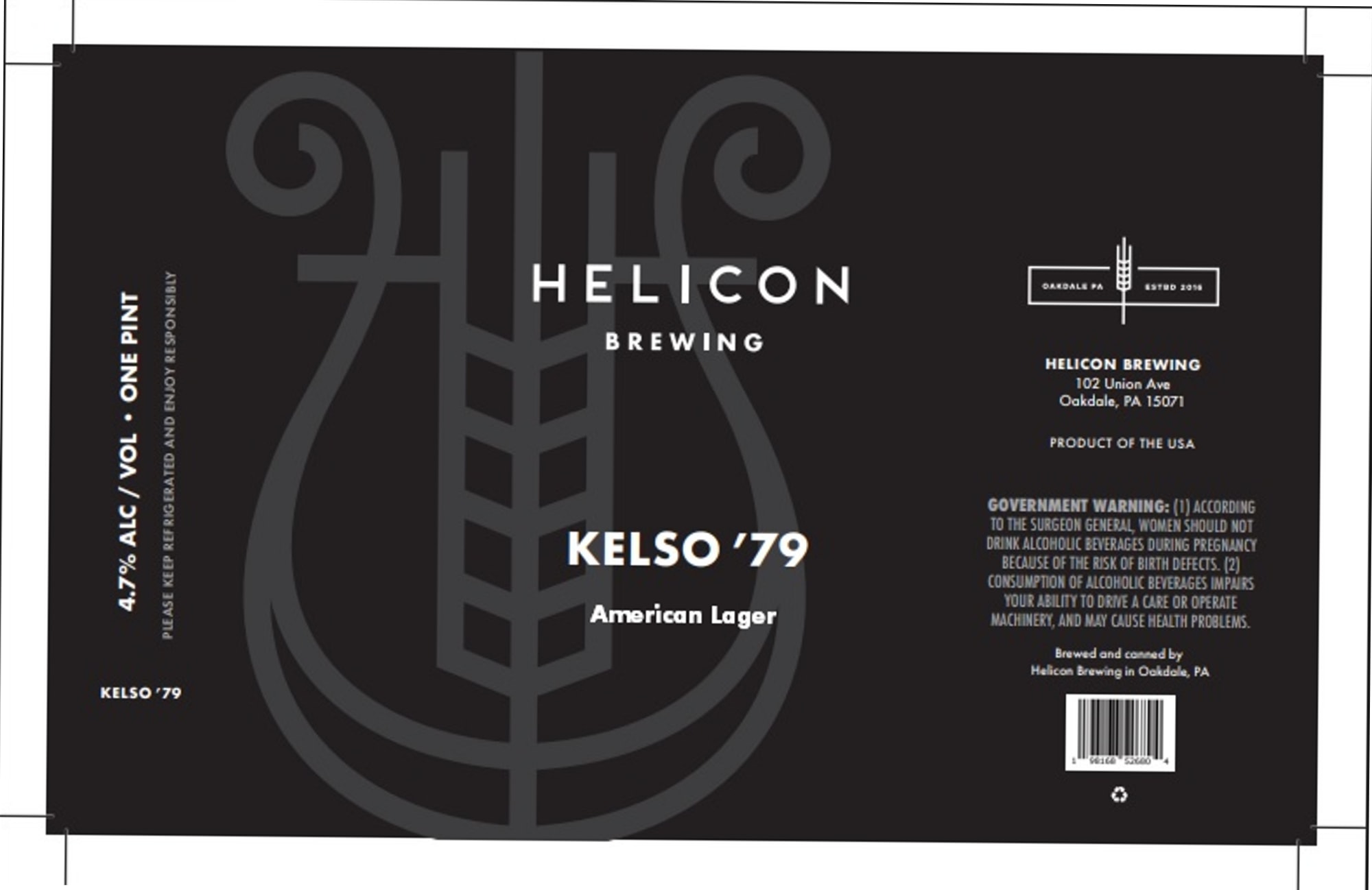 Kelso ‘79 by Helicon Brewing - beer label