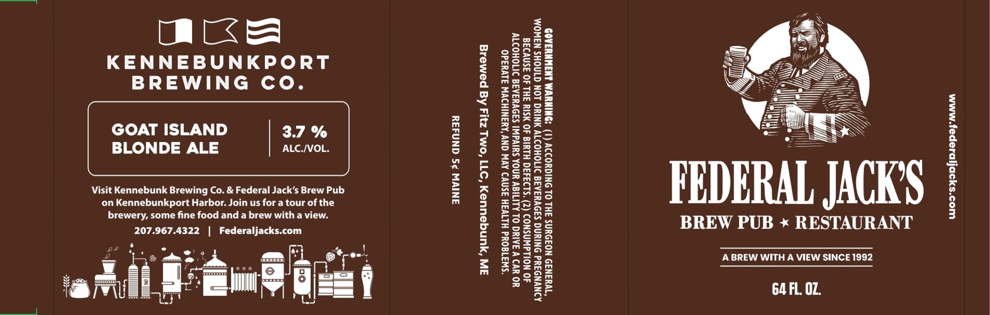 Goat Island Blonde Ale by Kennebunkport Brewing Co. - beer label