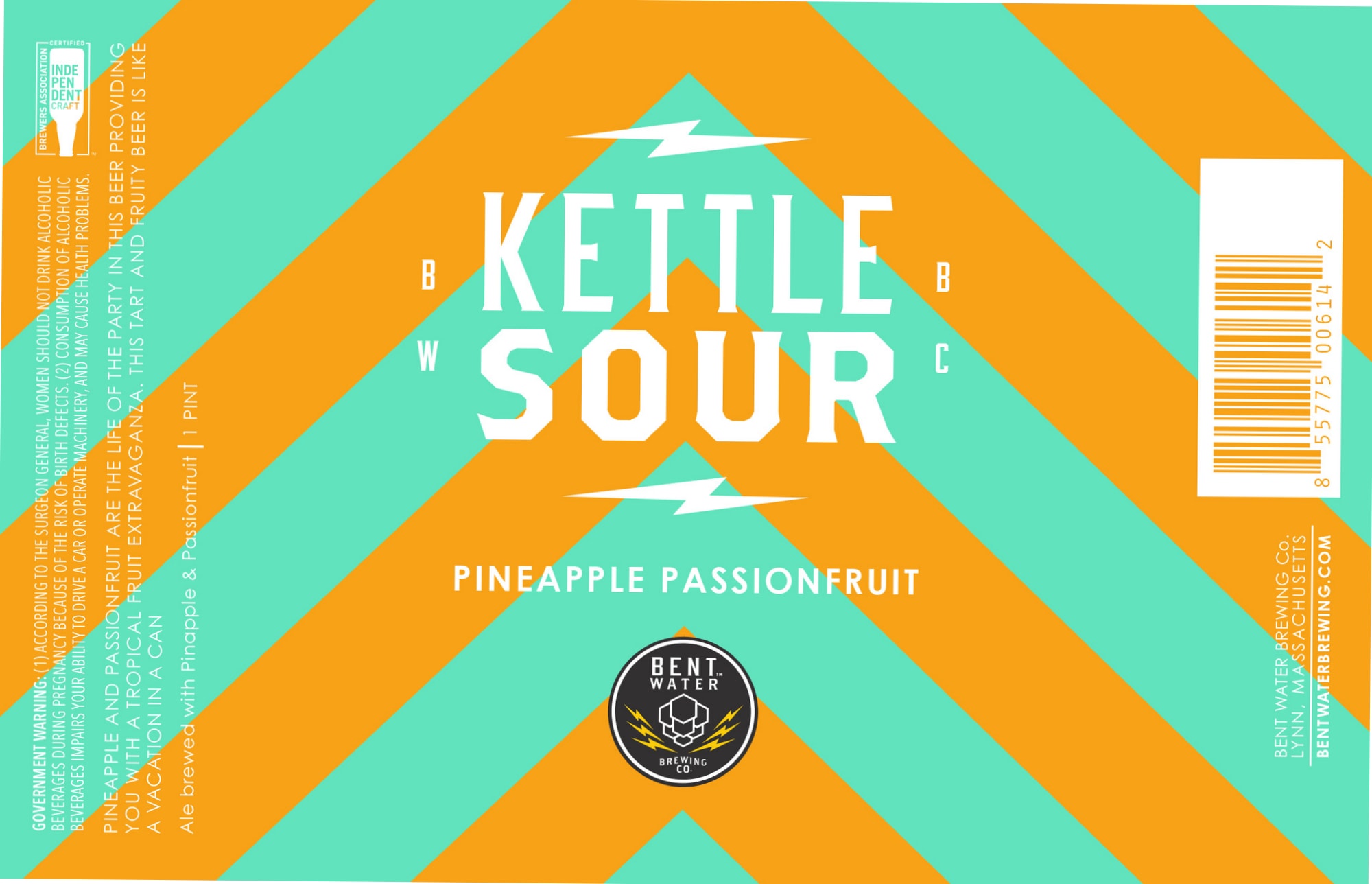 Kettle Sour - Pineapple Passionfruit by Bent Water Brewing Co. - beer label