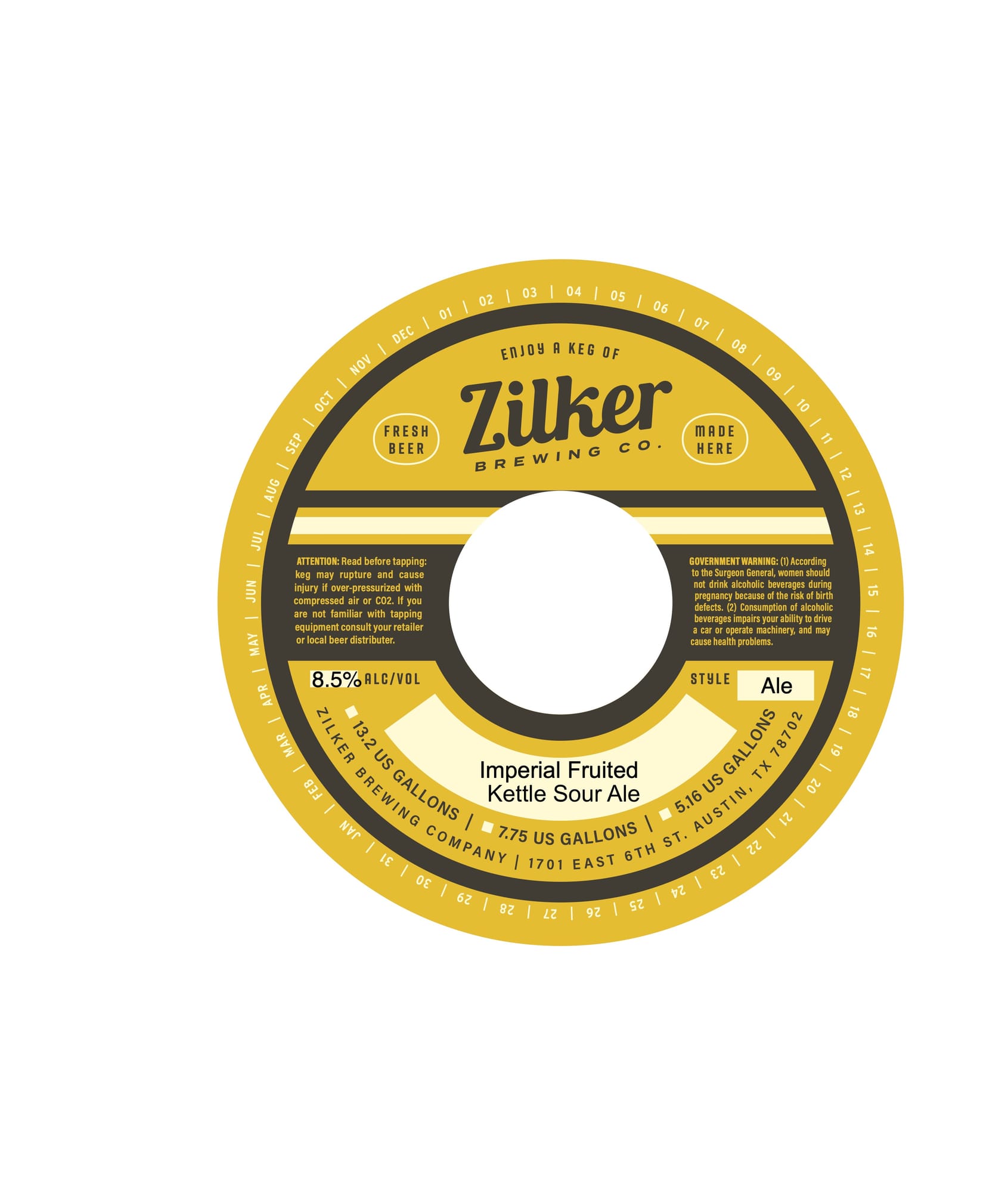 Kettled Sour Ale by Zilker Brewing Co. - beer label