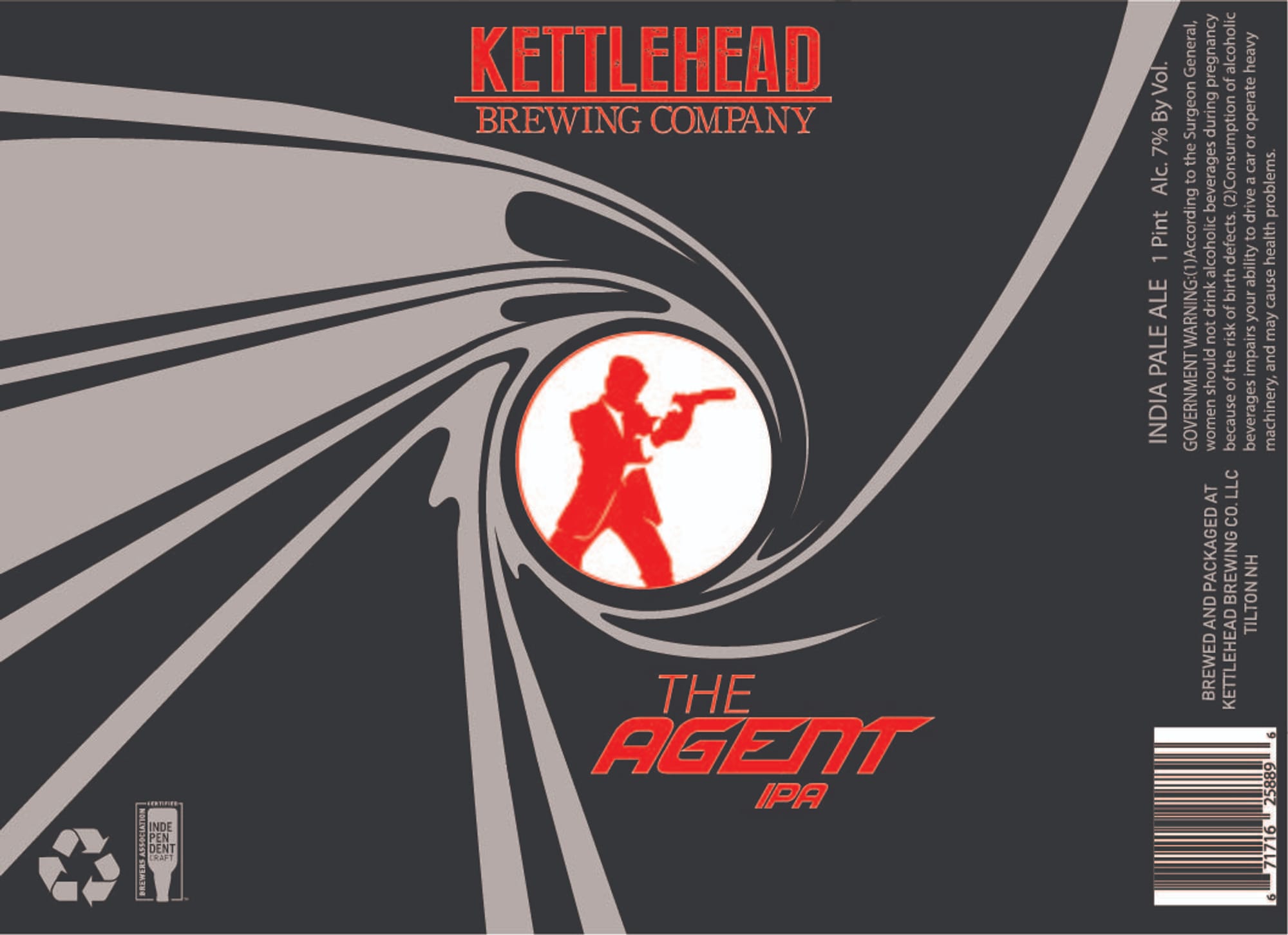 The Agent IPA by Kettlehead Brewing Company - beer label