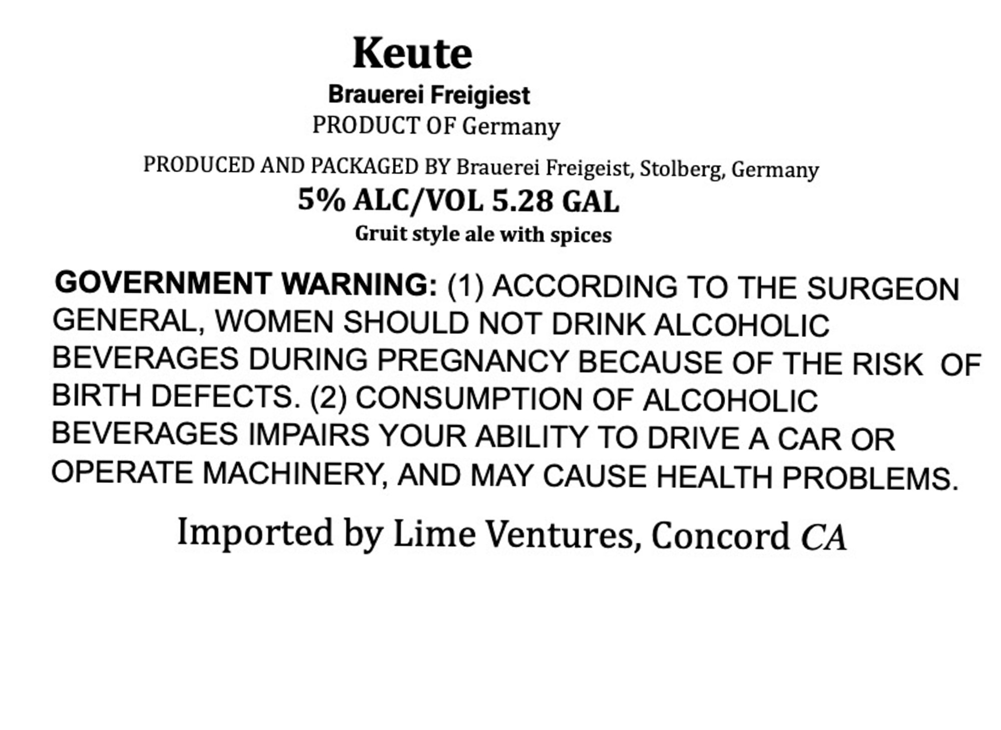 Keute by Brauerei Freigeist - beer label
