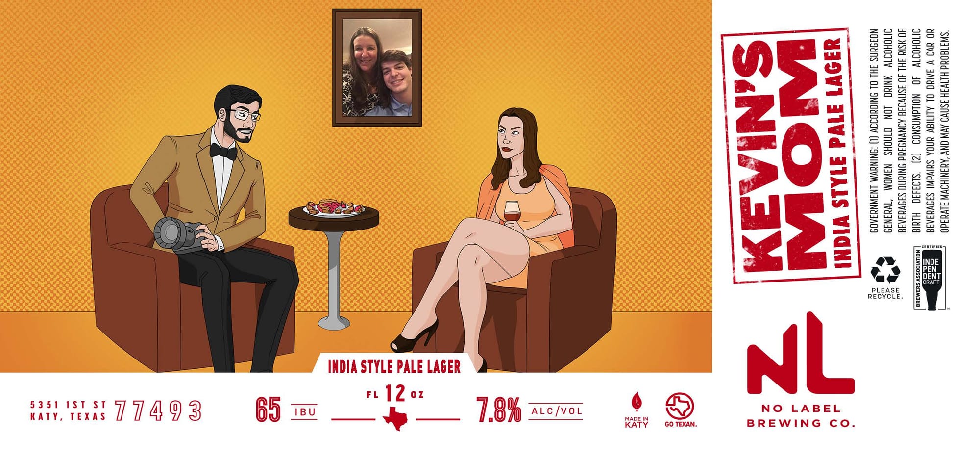 Kevin Style Pale Lager by No Label Brewing Co. - beer label