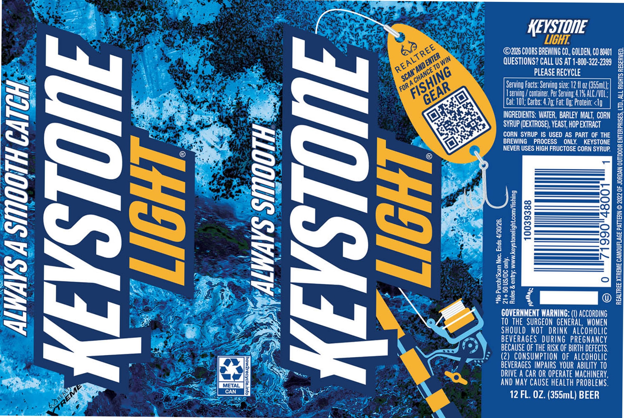 Keystone Light by Coors Brewing Co. - beer label