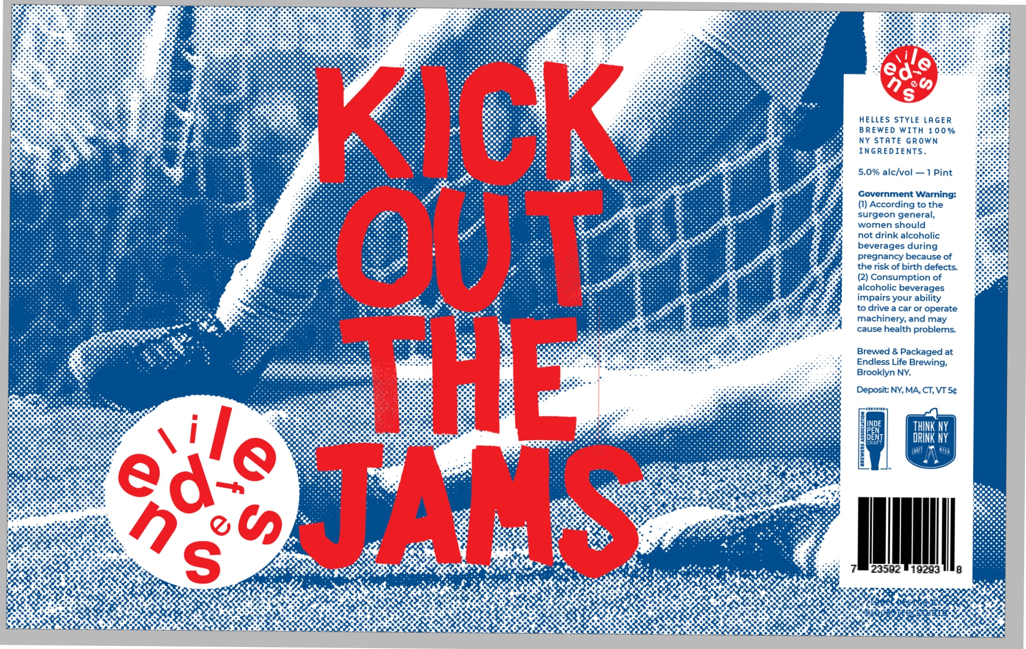 Kick Cut The Jams by Endless Brewing - beer label