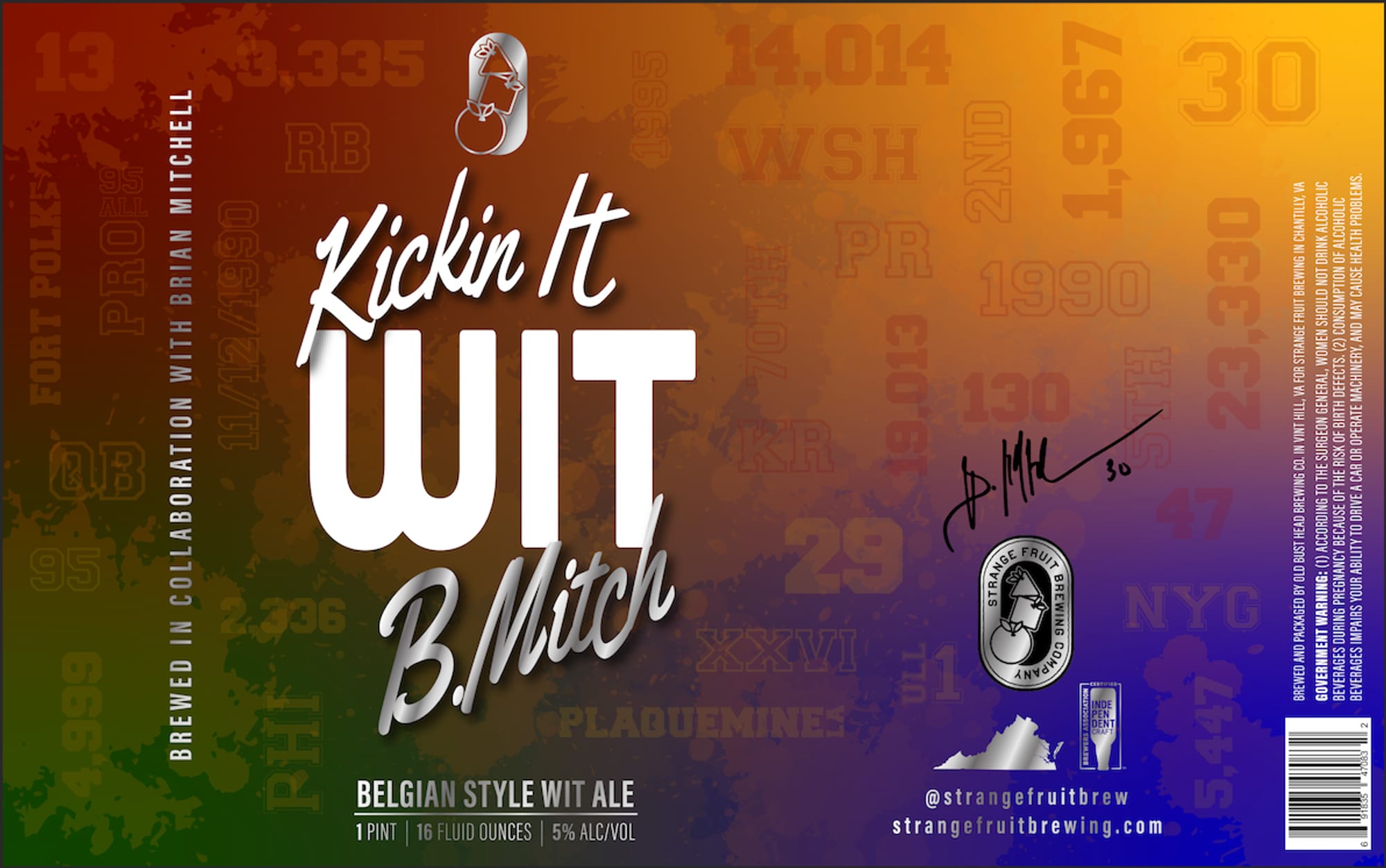 Kickin It by Strange Fruit Brewing - beer label