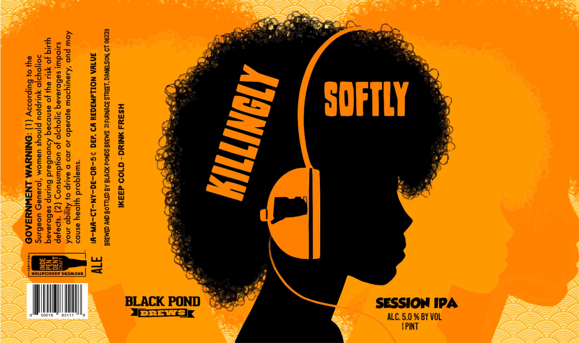 Killingly Softly by Black Pond Brews - beer label