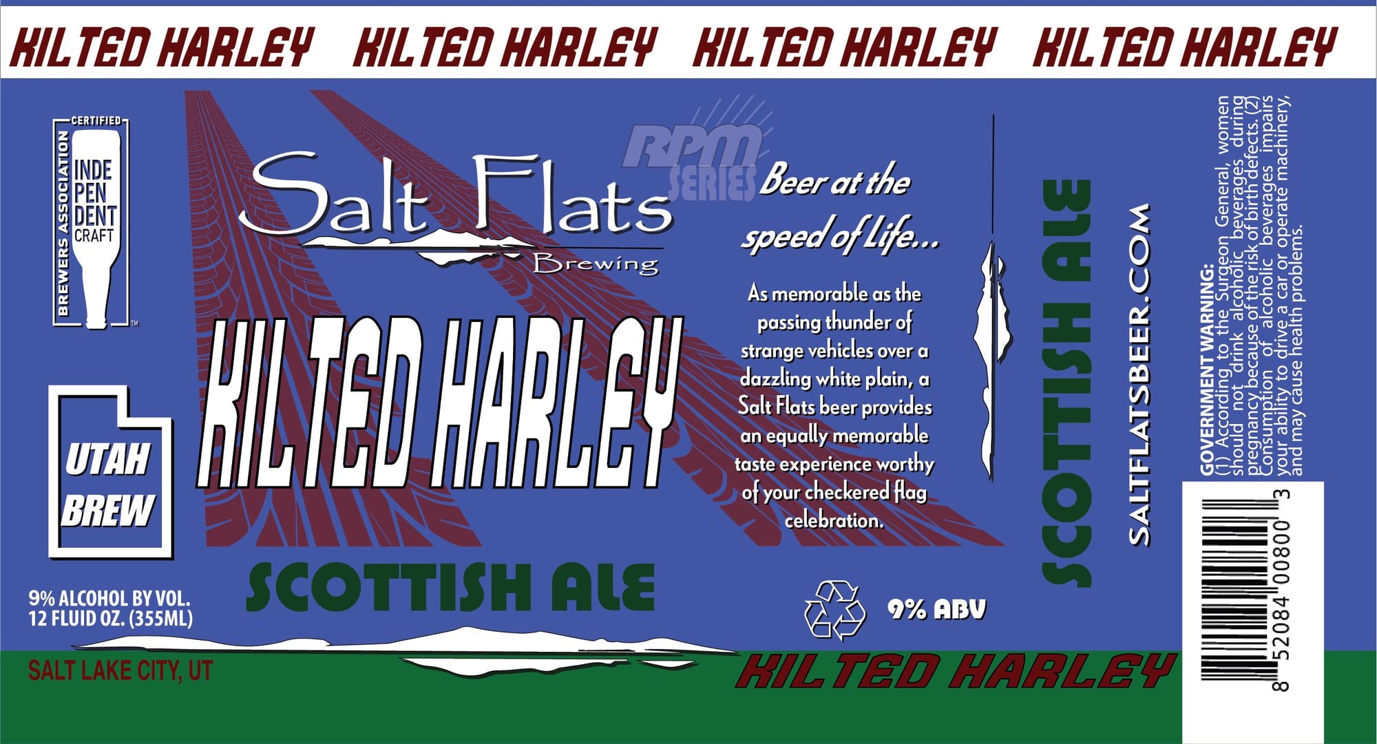 Kilted Harley by Salt Flats Brewing - beer label