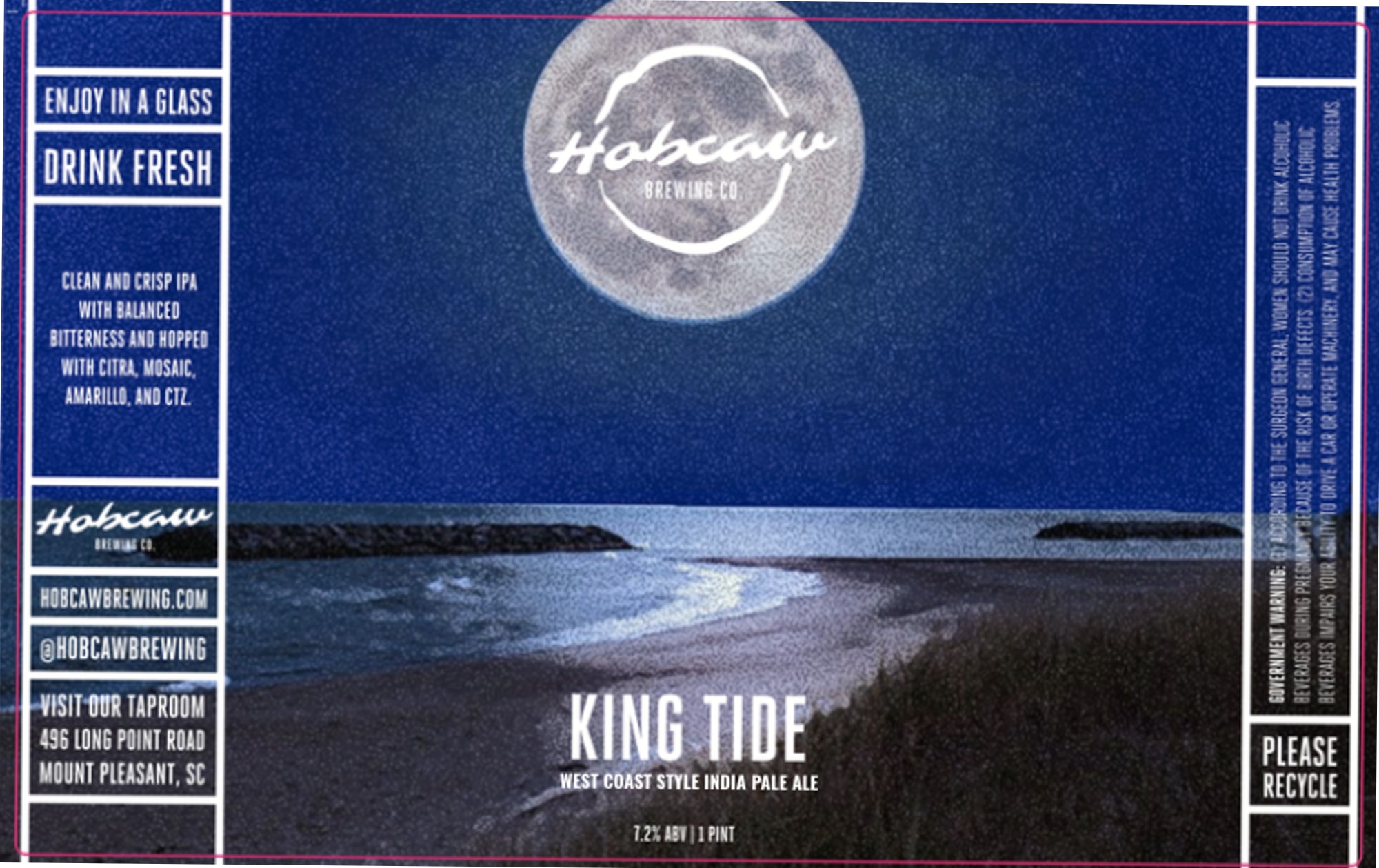 King Tide by Hobcaw Brewing Co. - beer label