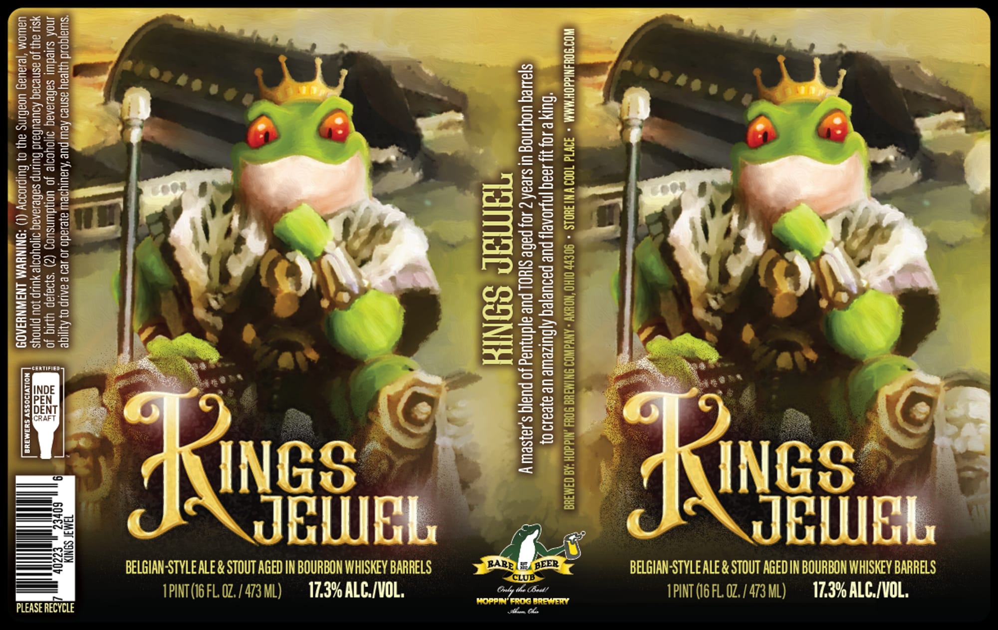 Kings’ Jewel by Hoppin’ Frog Brewing Company - beer label