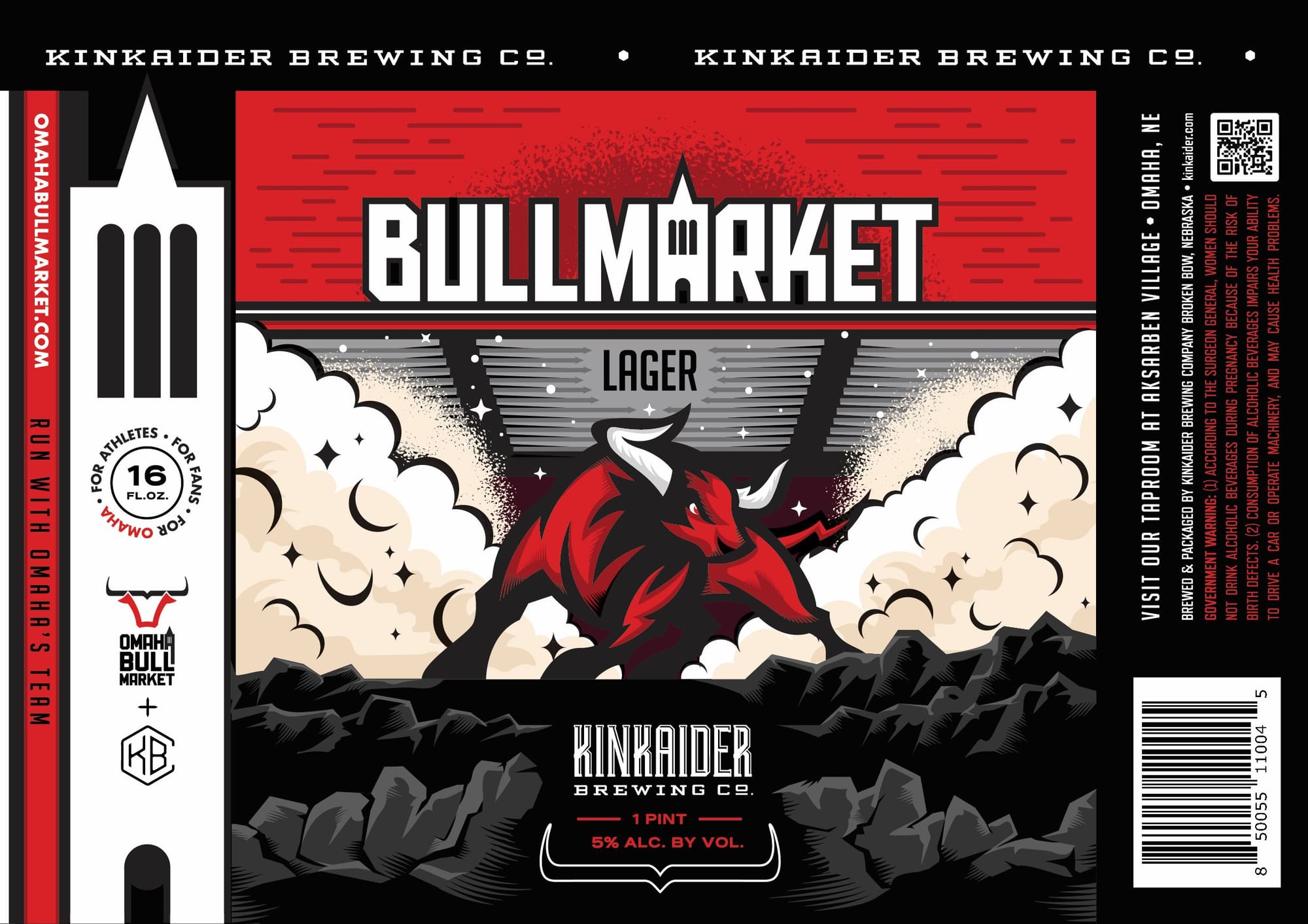 Bullmarket Lager by Kinkaider Brewing Co. - beer label