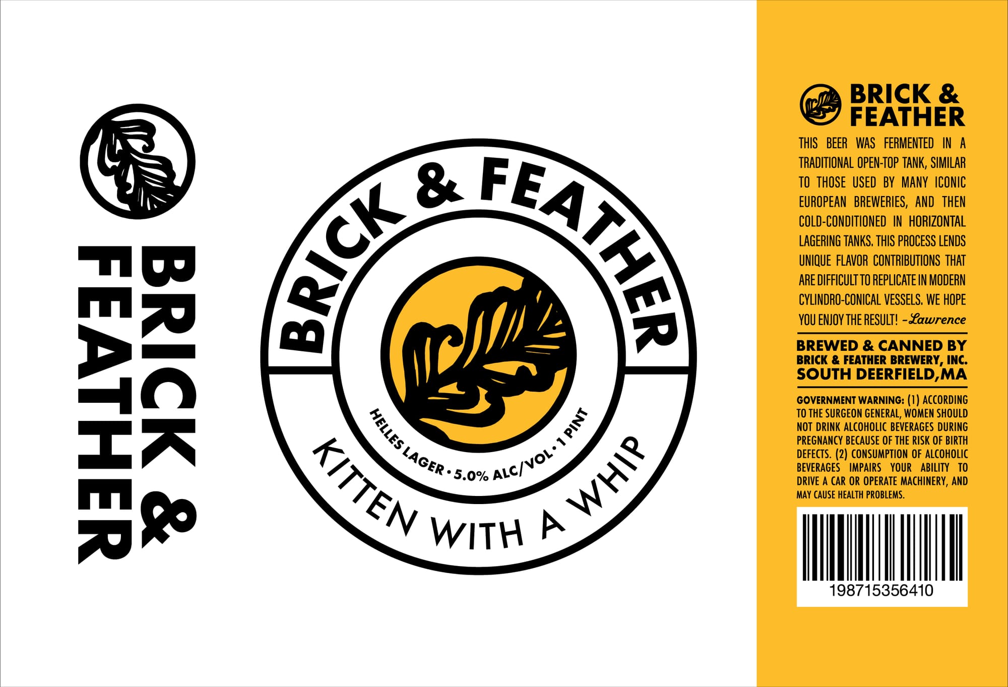 Kitten With A Whip by Brick & Feather Brewery - beer label