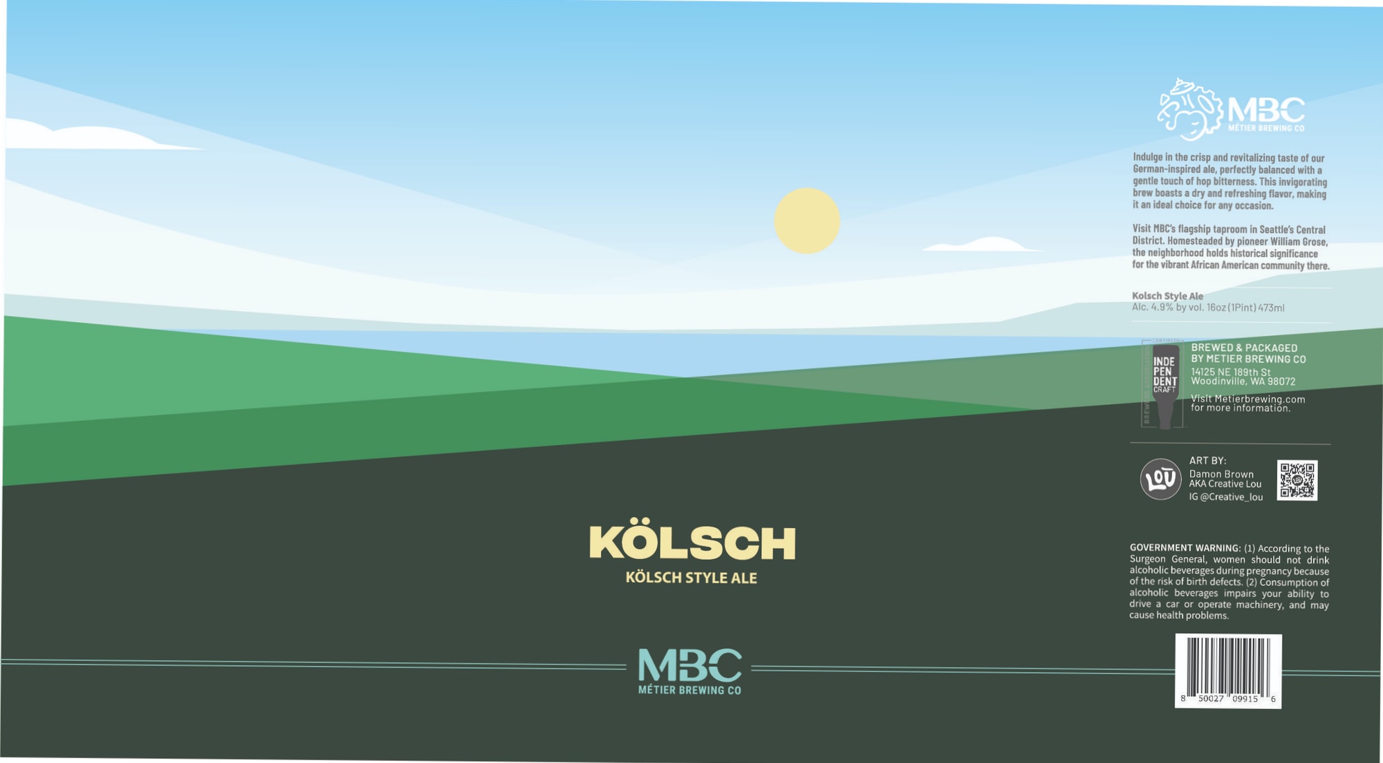 Kölsch Style Ale by Metier Brewing Co. - beer label
