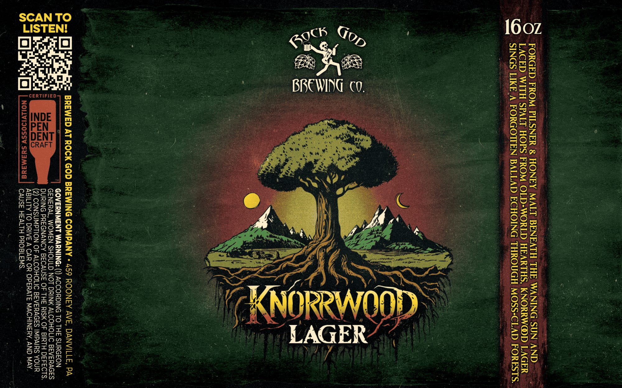 Knorrwood Lager by Rock God Brewing Co. - beer label
