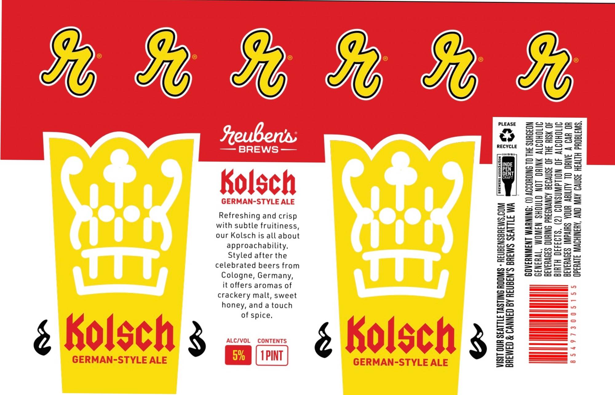 Kolsch by Reuben’s Brews - beer label