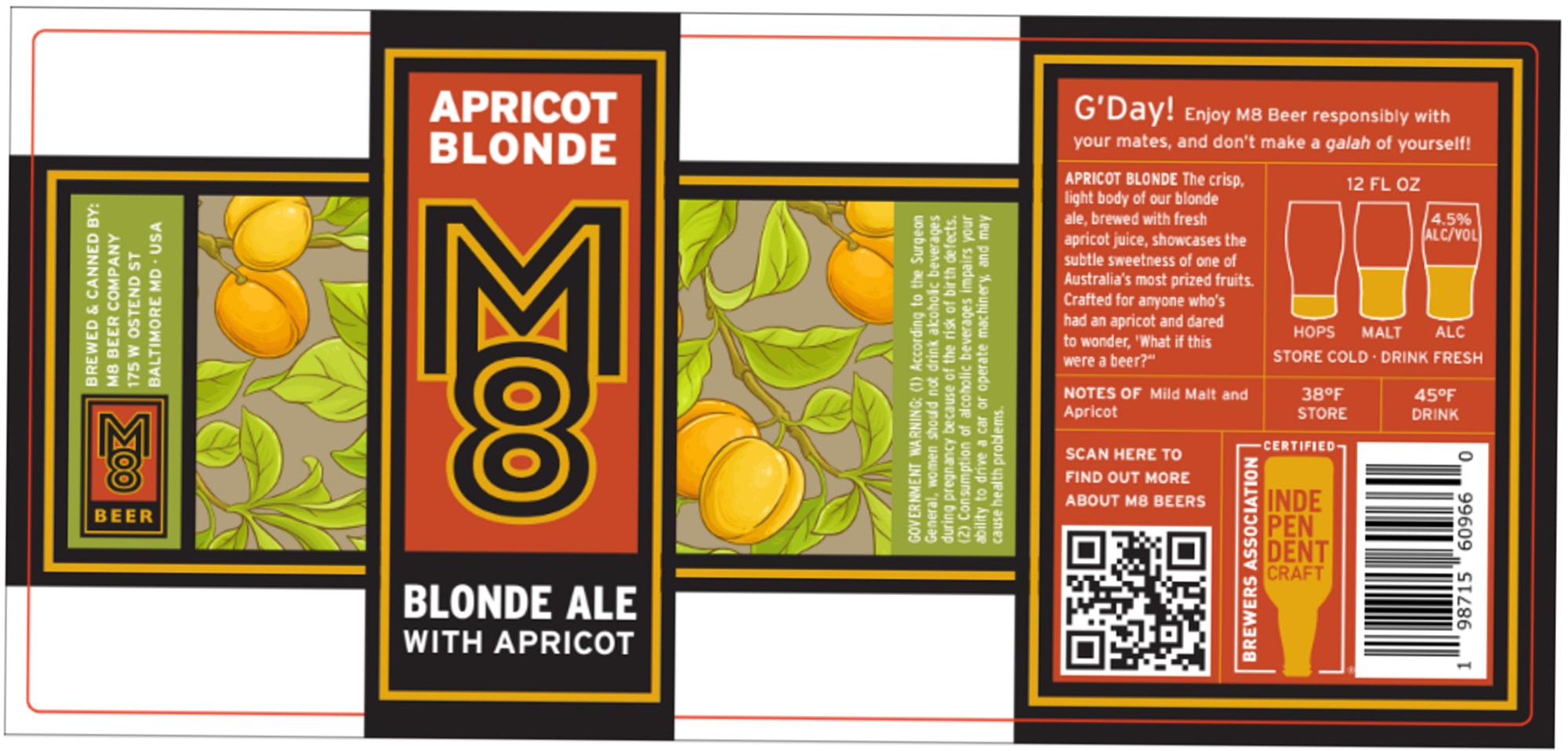 Koozie Blonde Ale with Apricot by MB Beer Company - beer label