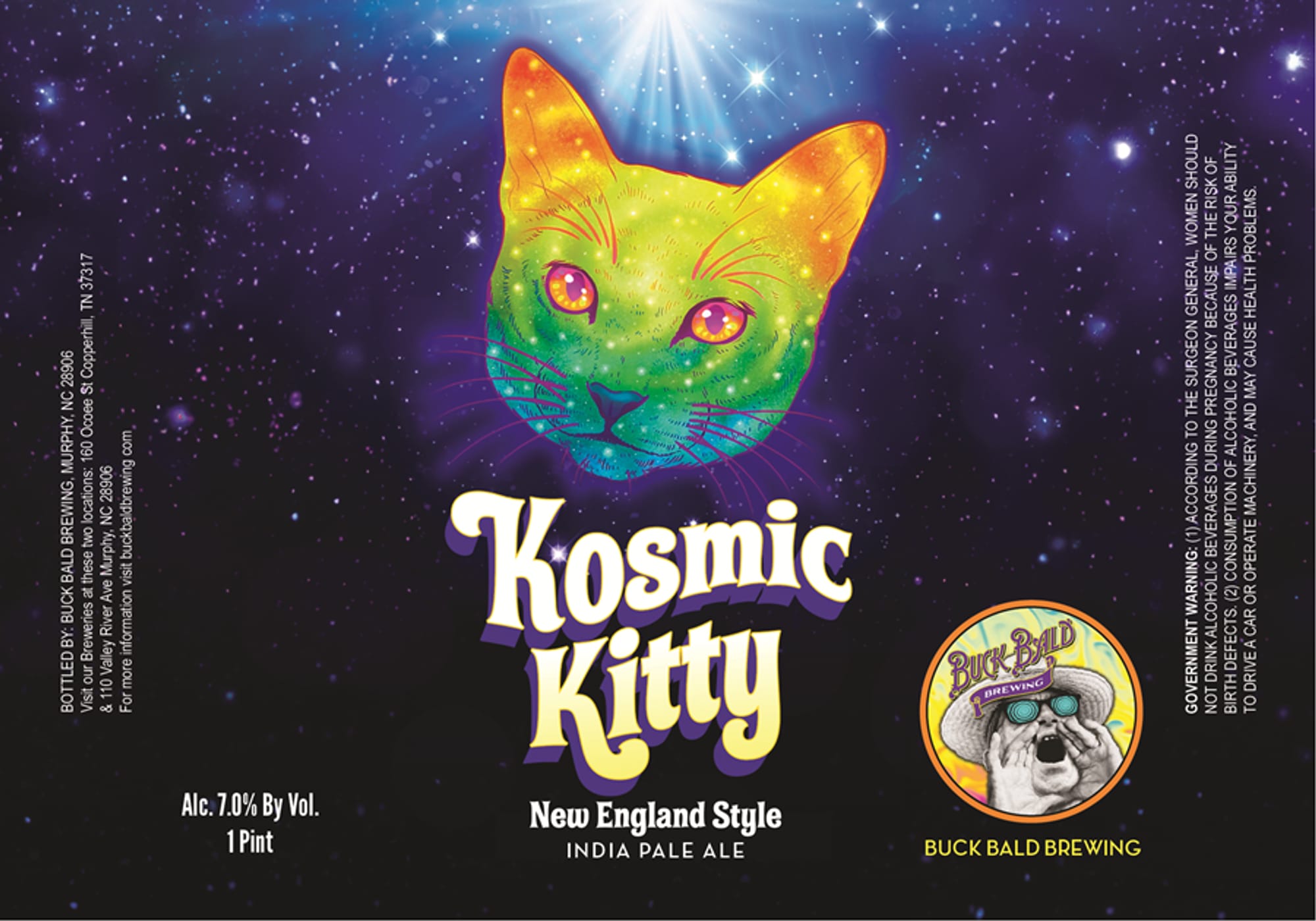Kosmic Kitty by Buck Bald Brewing - beer label