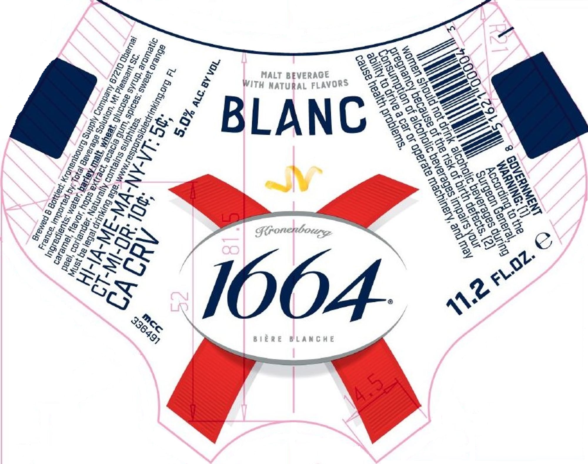 1664 Blanc by Kronenbourg - beer label