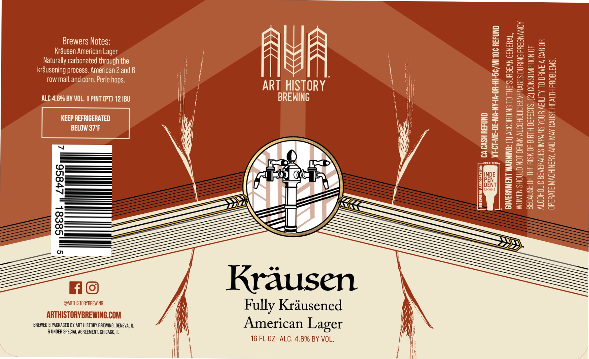 Kräusen by Art History Brewing - beer label